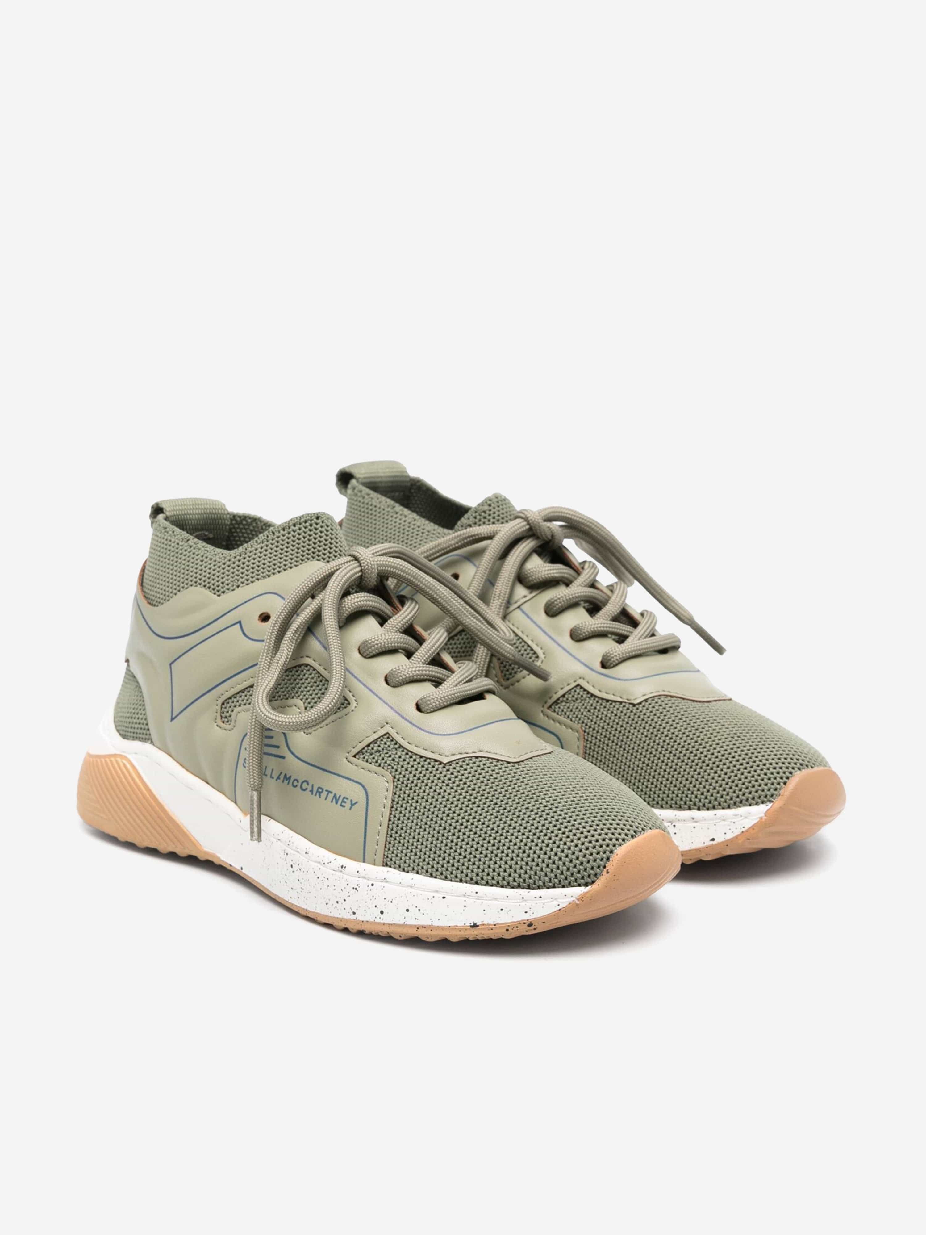 Stella McCartney Kids Lace Up Sock Trainers in Green Discount Low Cost