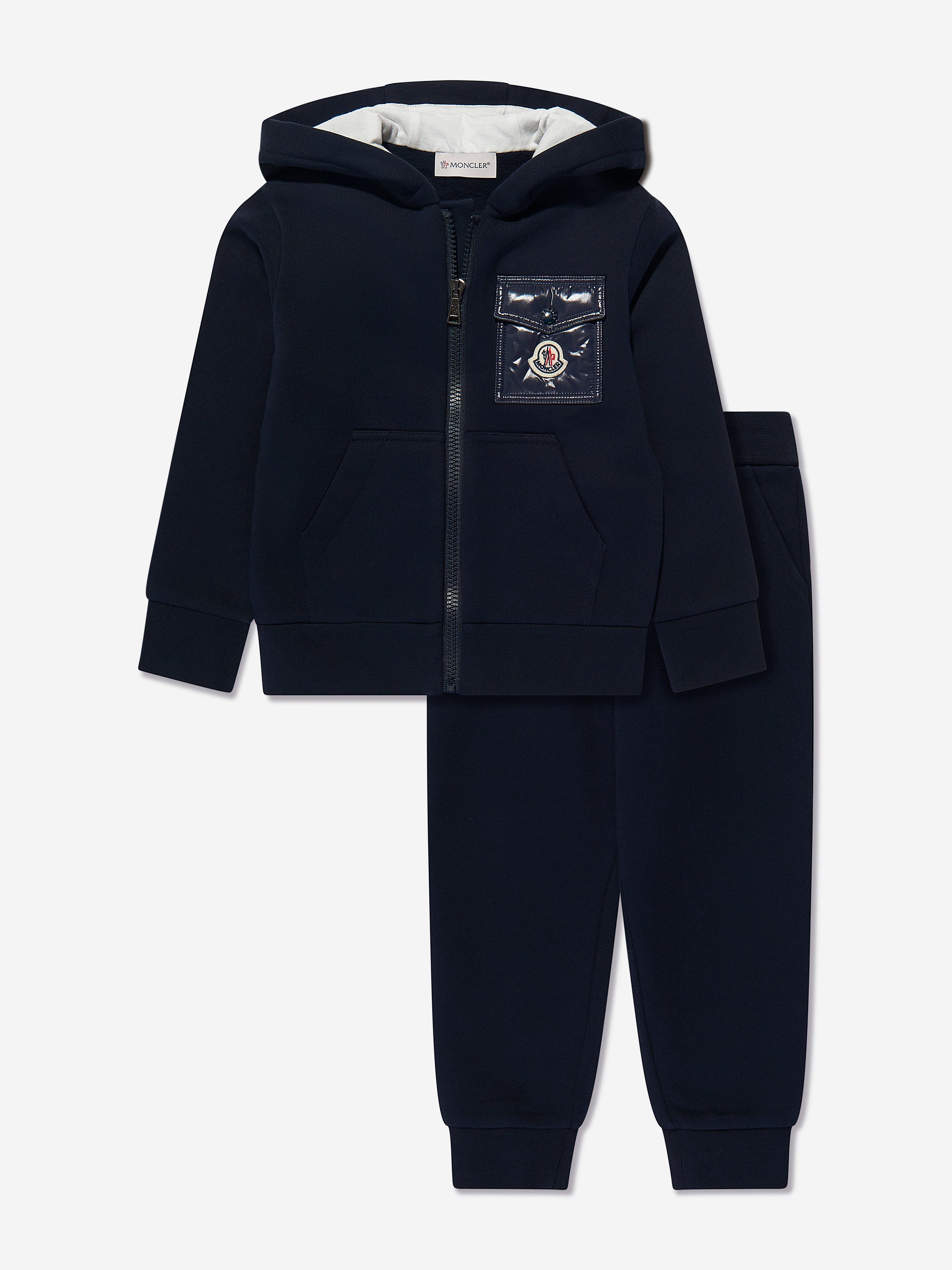 Moncler Enfant Boys Logo Pocket Tracksuit in Navy Cheap Geniue Stockist