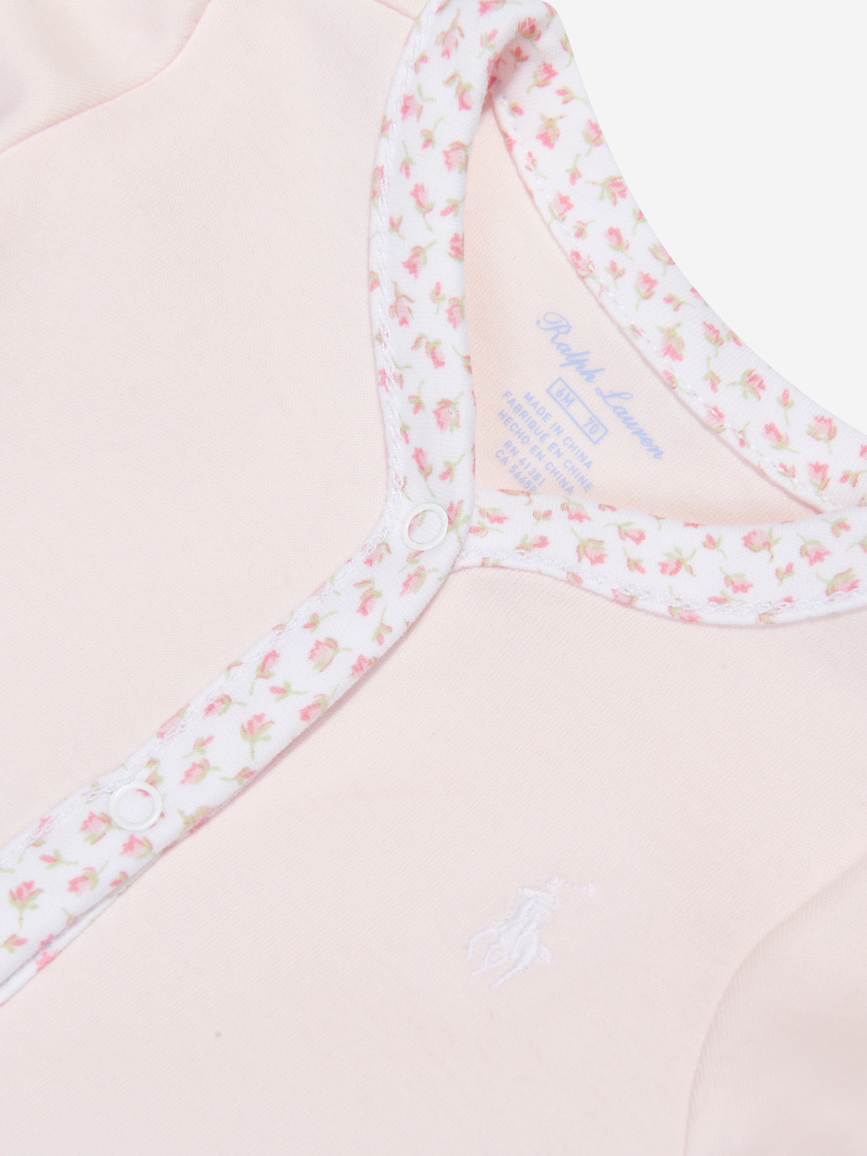 Ralph Lauren Baby Girls Cotton Babygrow in Pink Cheap Sale Footaction