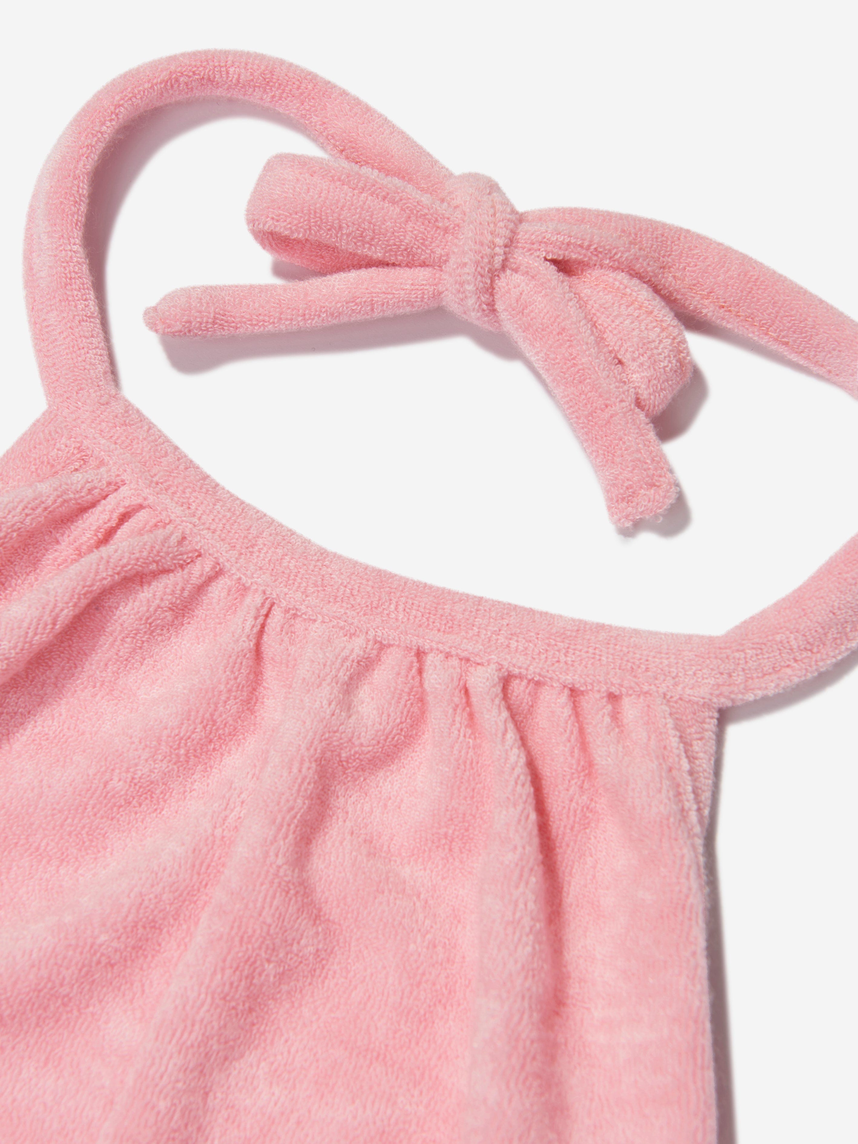 AY by AYLA Girls Towelling Halterneck Romper in Pink Outlet 100% Original