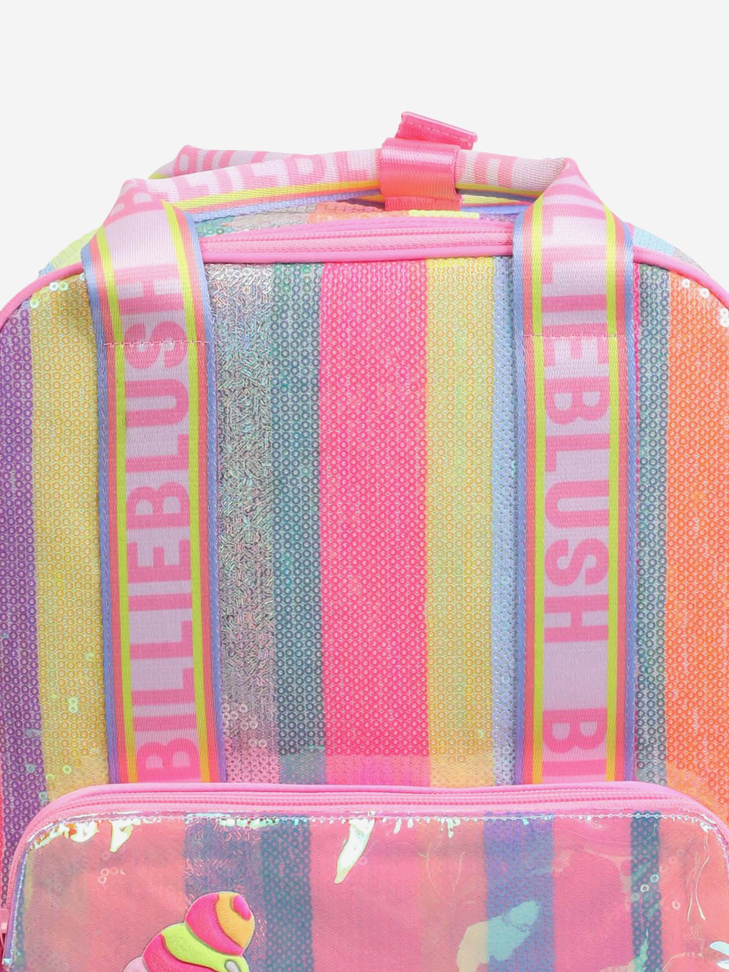 Girls Striped Sequins Ice Cream Backpack in Pink (35cm) Discount Low Pice