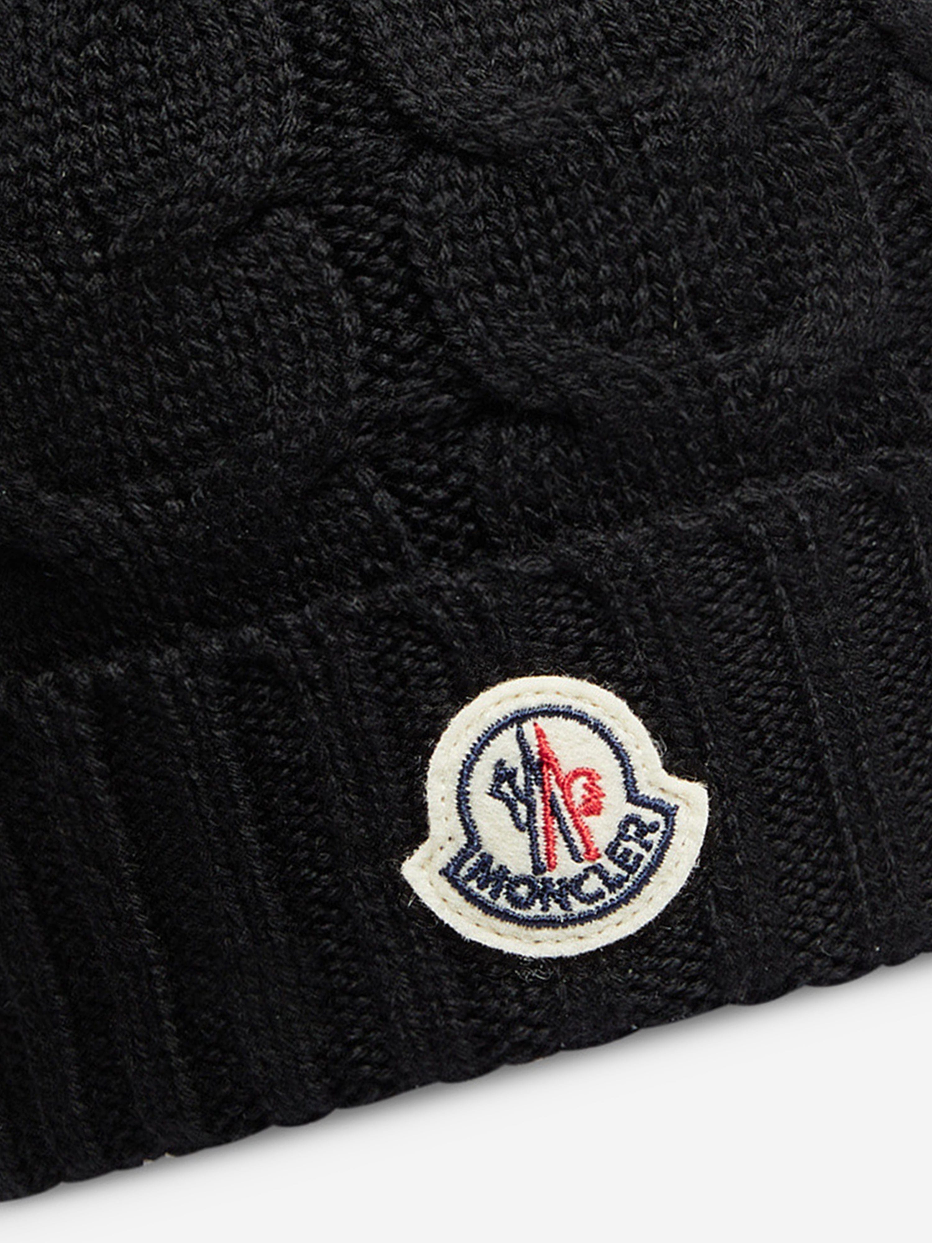 Moncler Enfant Boys Logo Beanie Hat in Black Buy Cheap Footlocker