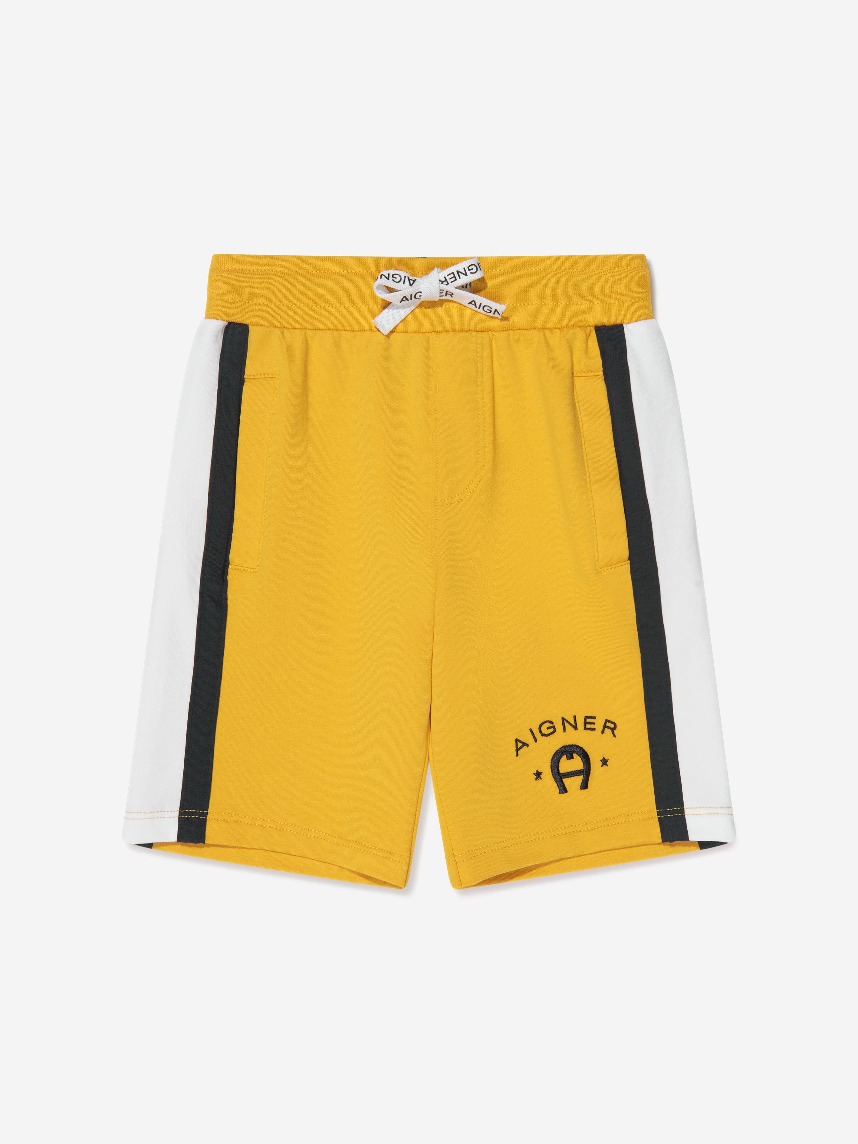 Aigner Boys Logo Bermuda Shorts in Yellow Discount Classic
