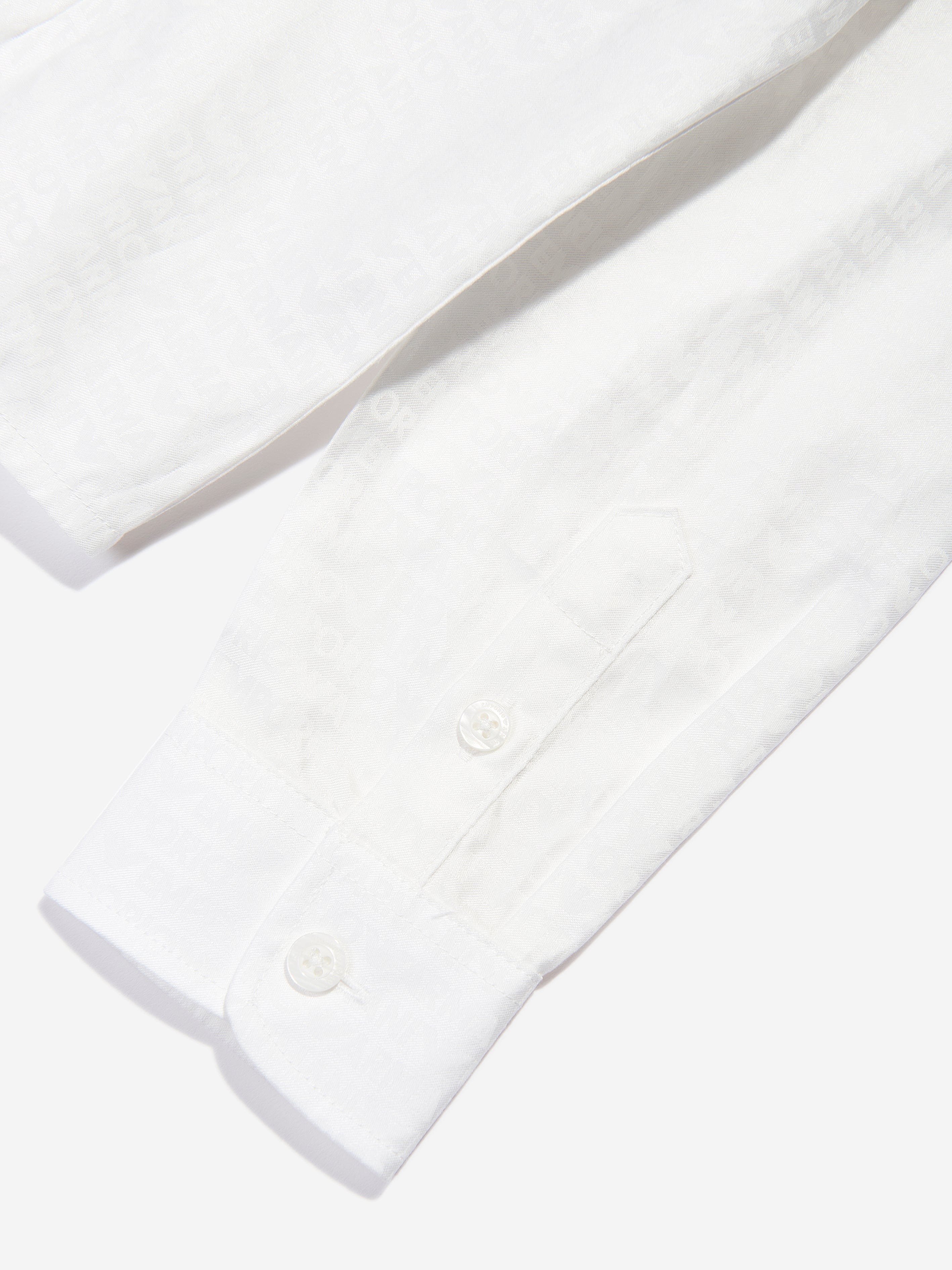 Emporio Armani Boys Logo Shirt in White Perfect Cheap Online