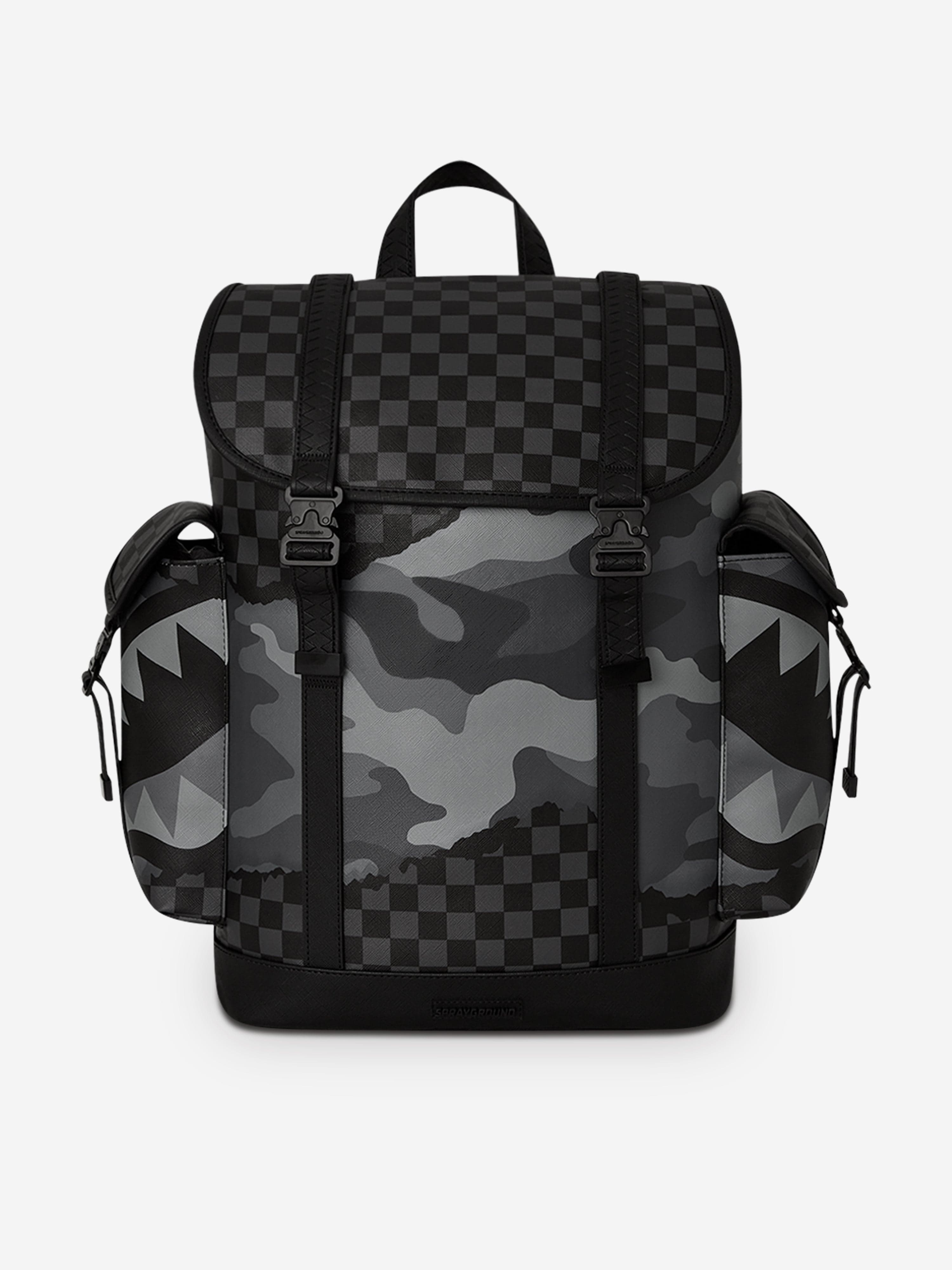 Sprayground Kids Split Up Camo Tear Monte Carlo Backpack in Black (46cm) Outlet Affordable