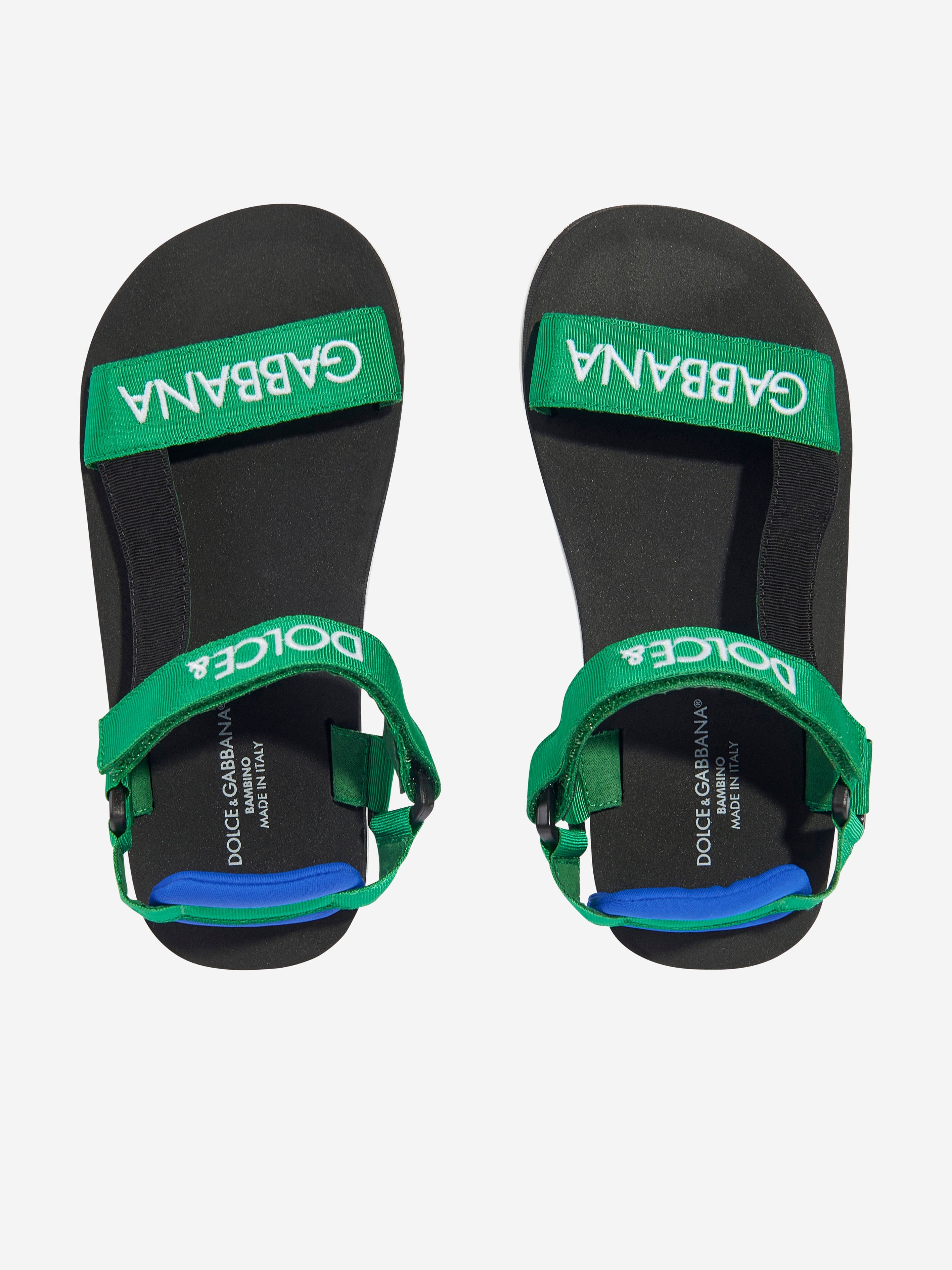 Dolce & Gabbana Boys Logo Strap Sandals in Green Popular
