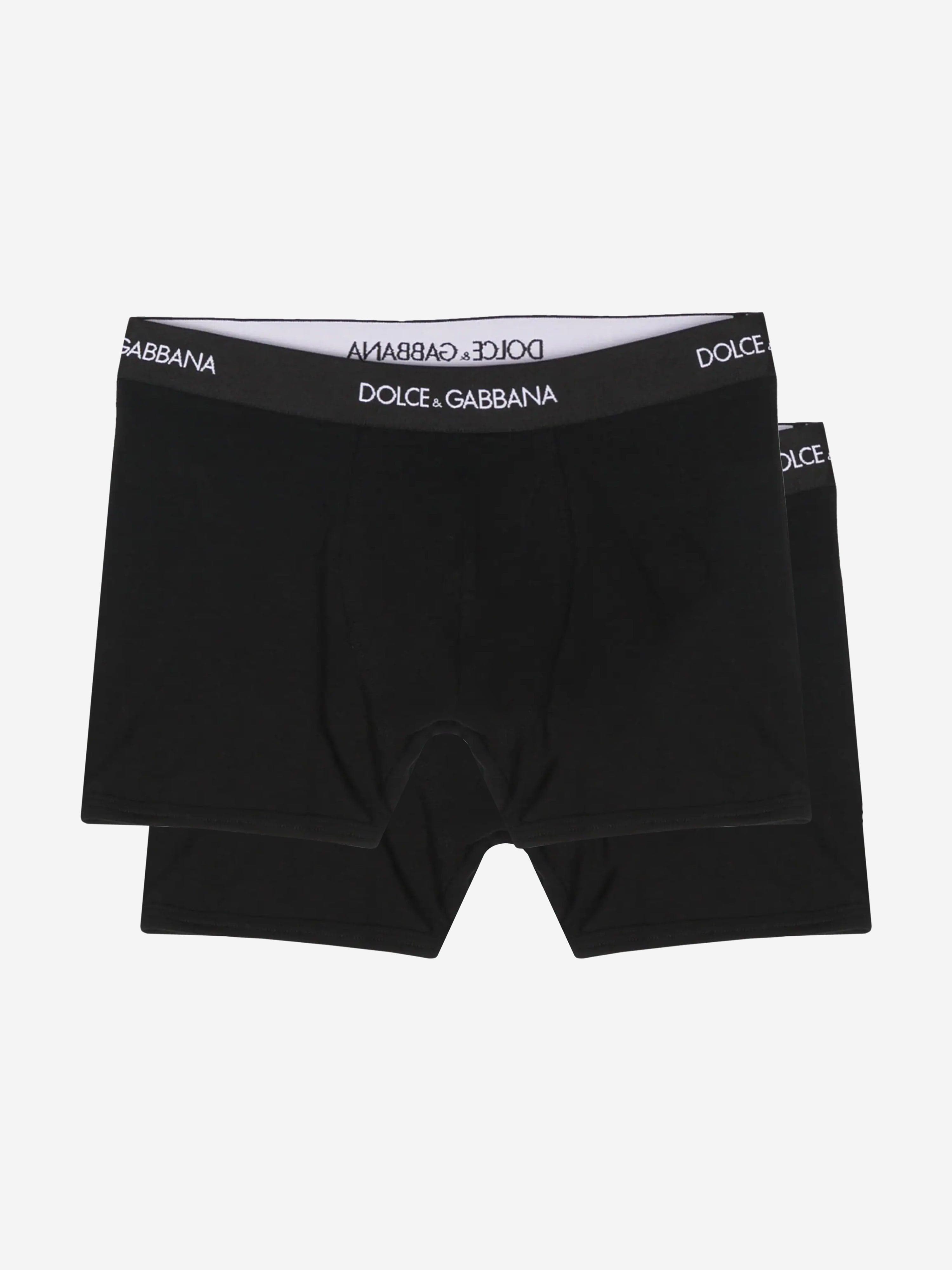 Dolce & Gabbana Boys 2 Pack Boxer Shorts Set in Black Affordable Sale Online