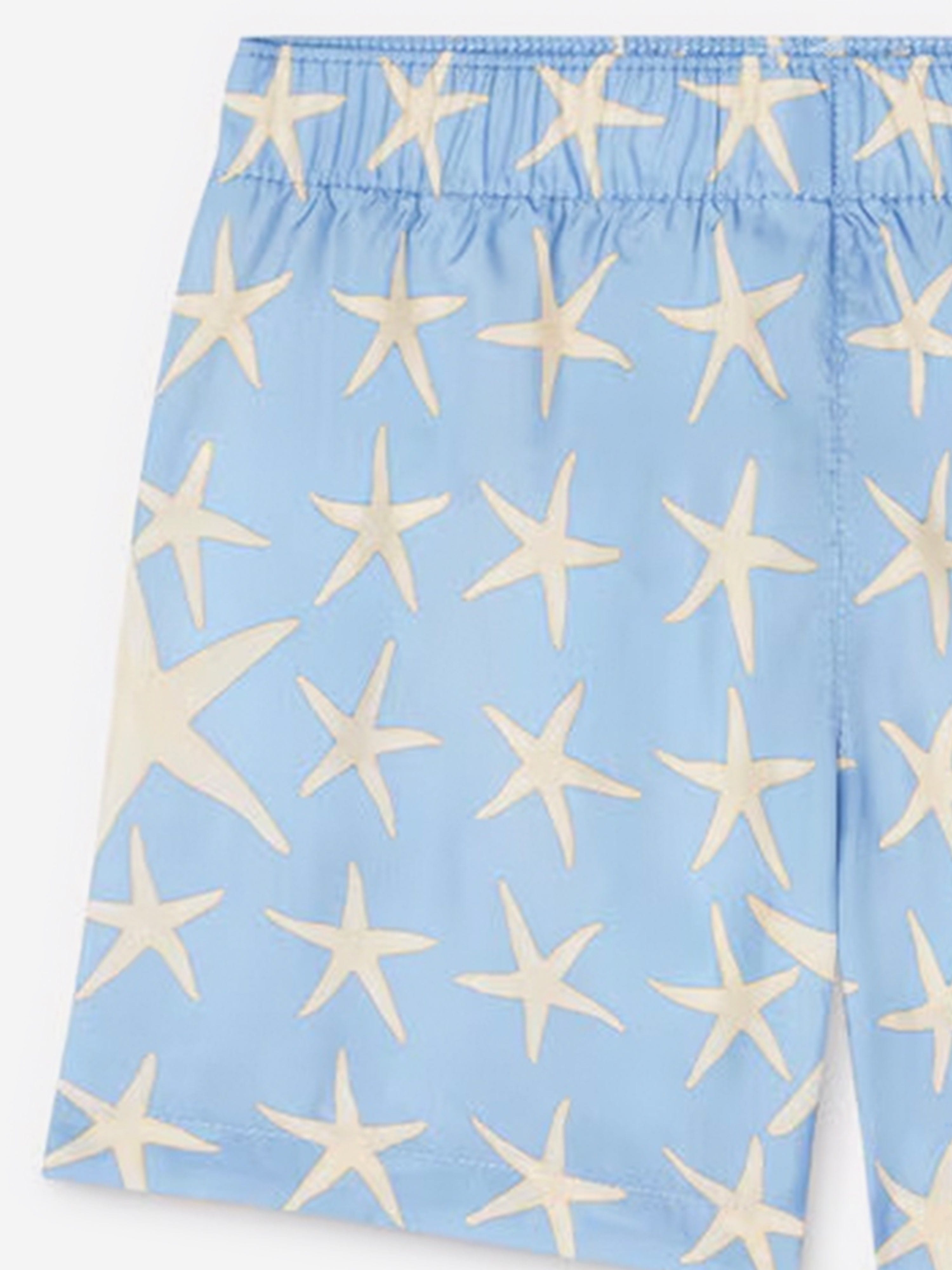 Versace Baby Boys Starfish Swim Shorts in Blue Cheap View