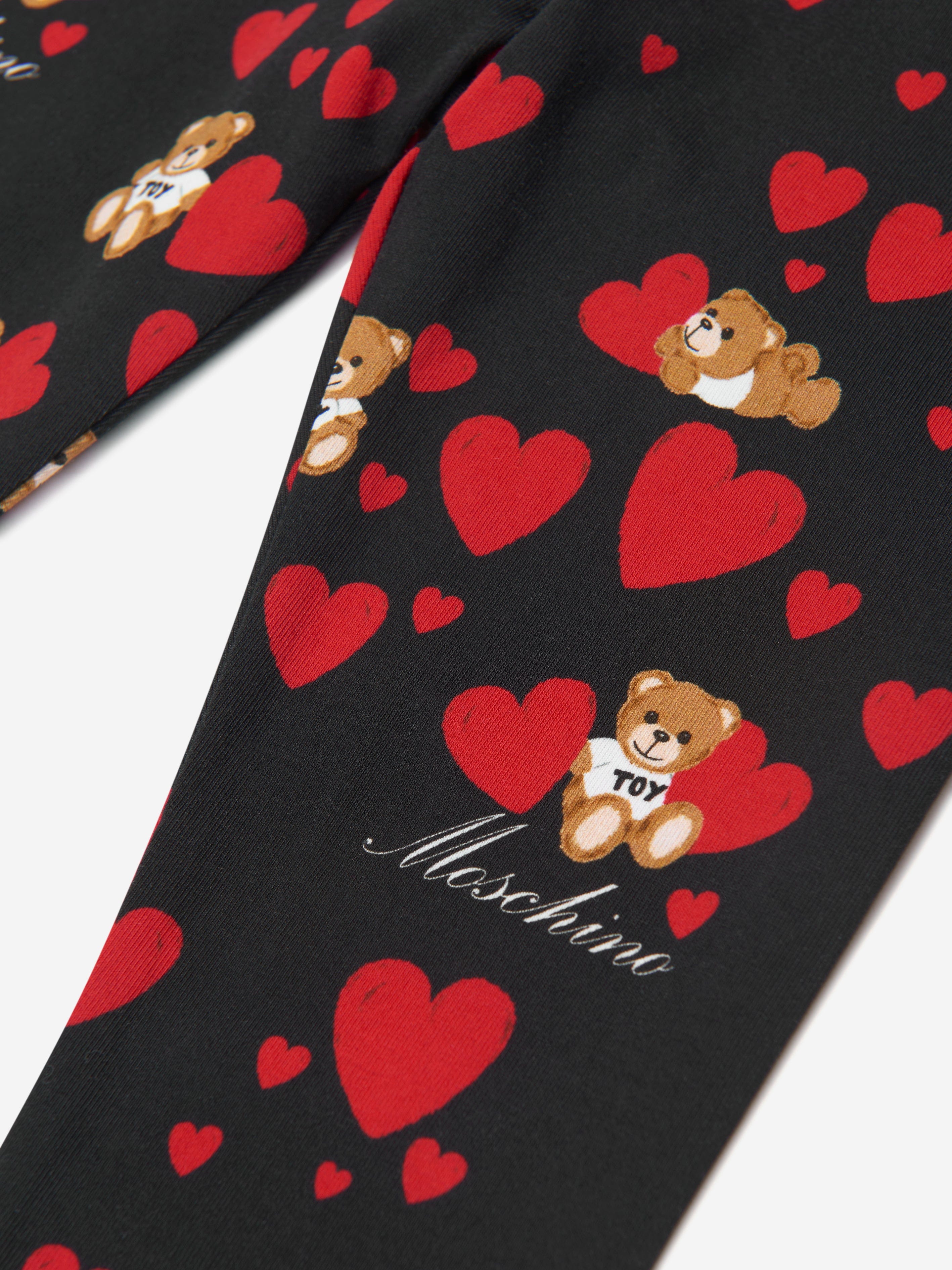 Moschino Baby Girls Teddy Hearts Leggings in Black Amazon Cheap Pice