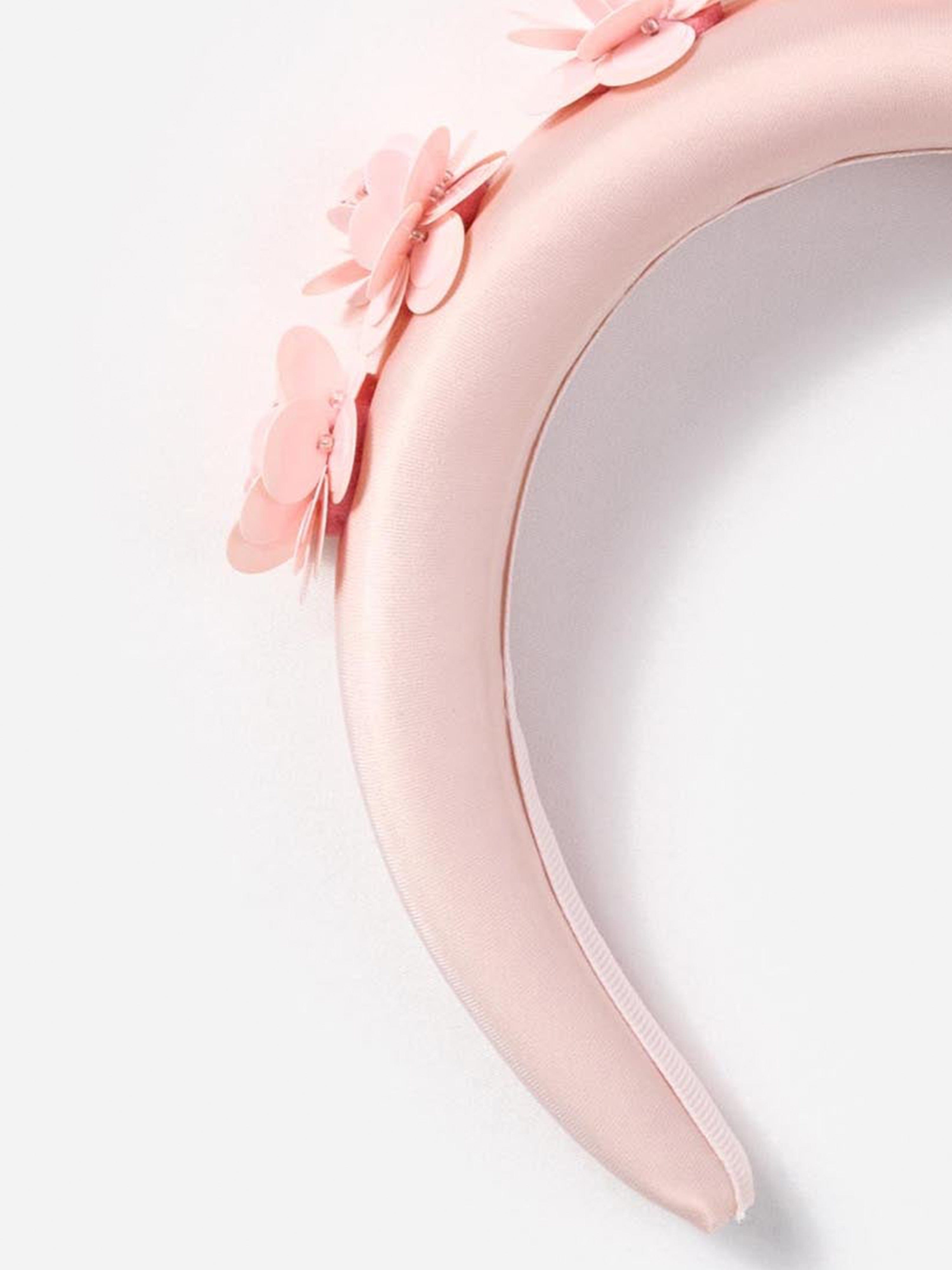 Girls Satin 3D Flower Headband in Pink Browse For Sale