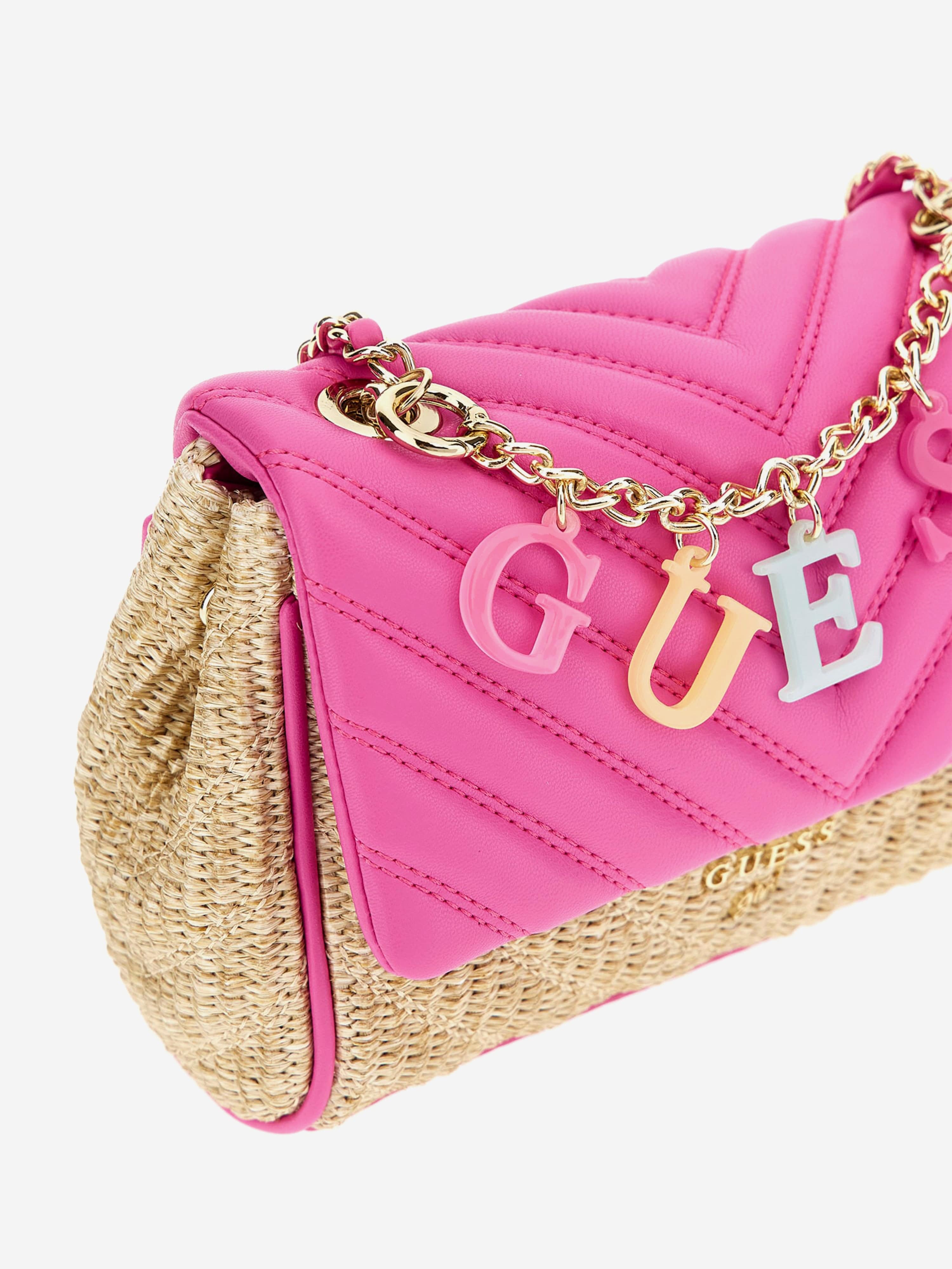 Girls Straw Crossbody Flap Bag in Pink Cheap Fake