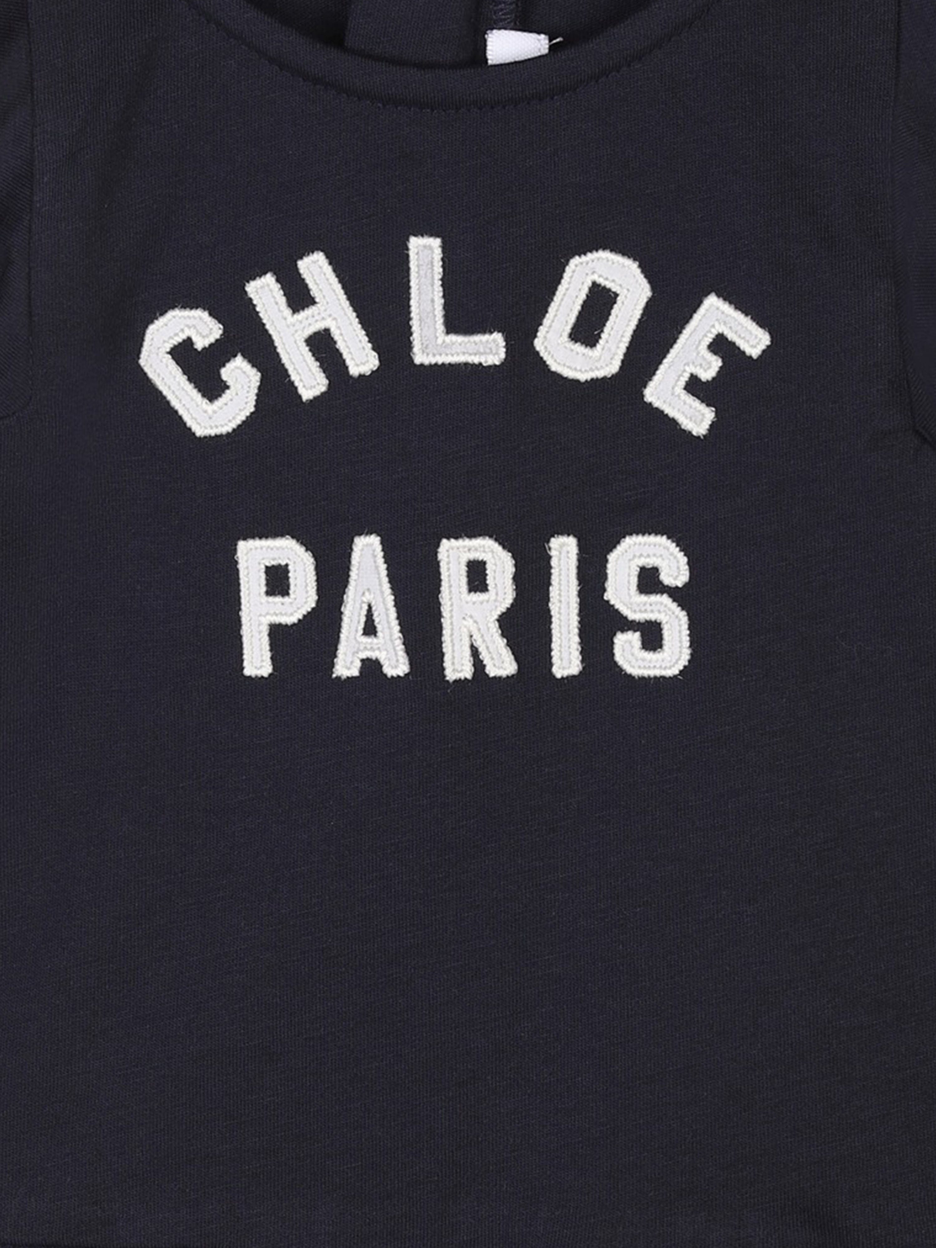 Chlo¨¦ Baby Girls Paris Logo Jersey Dress in Navy Find Great For Sale
