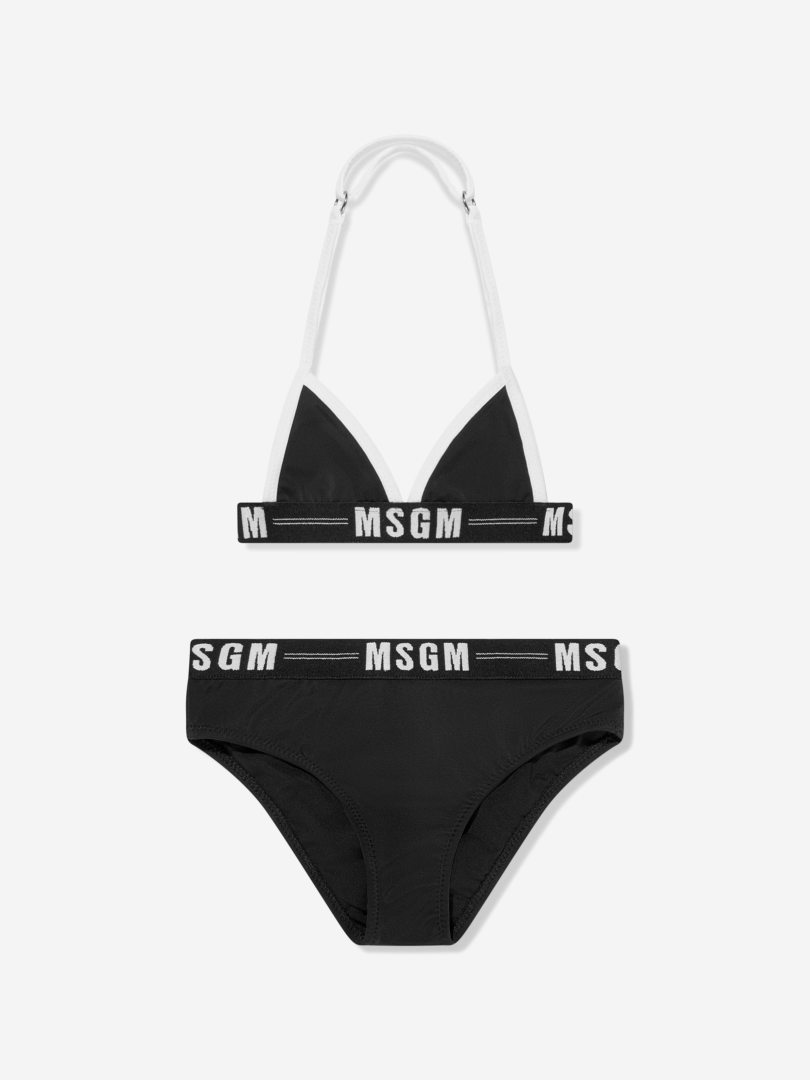 MSGM Girls Logo Triangle Bikini in Black Footlocker Finishline For Sale