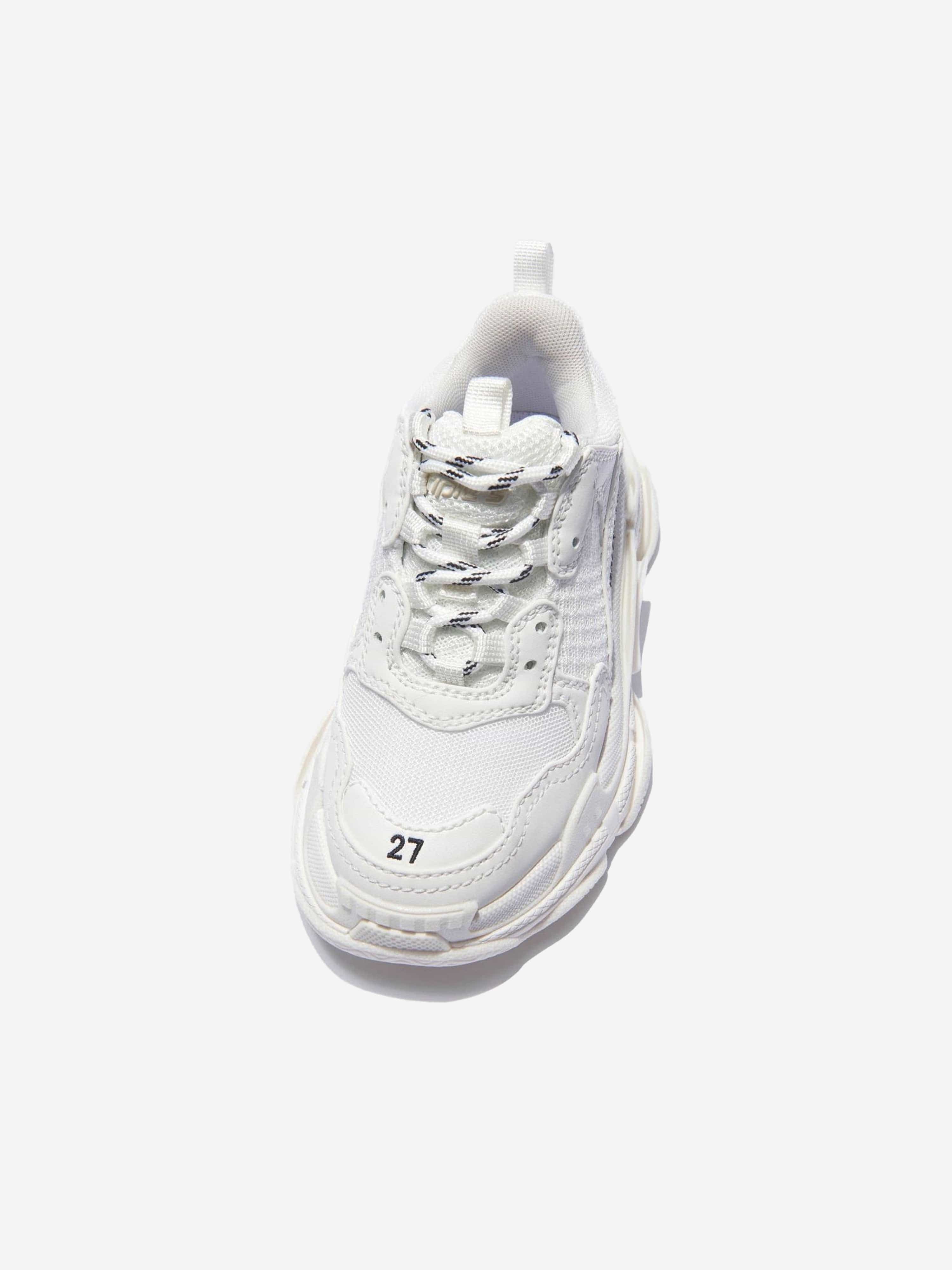 Balenciaga Kids Triple S Trainers in White Sale Best Pices