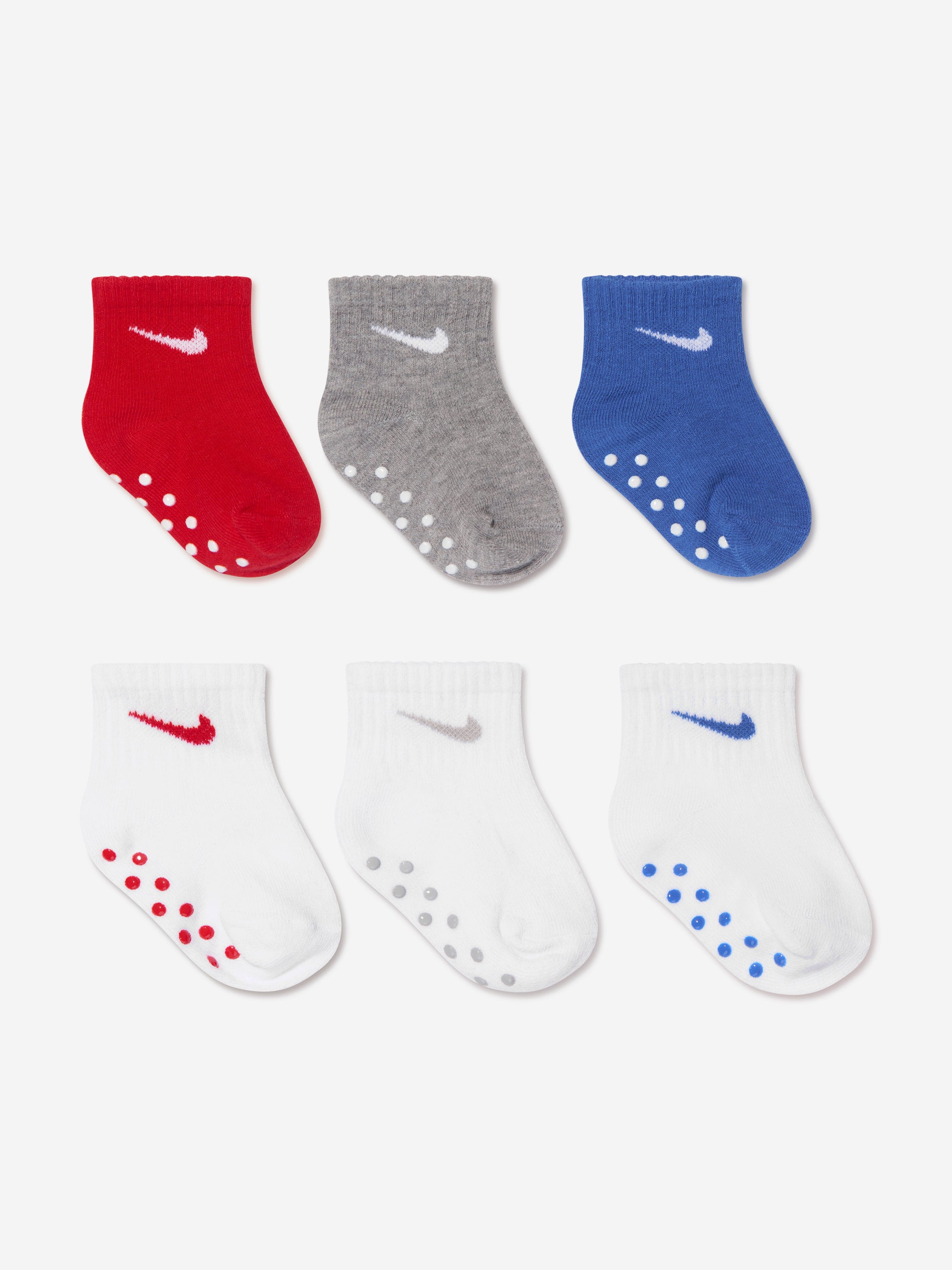 Nike Baby Boys Pop Colour 6 Pack Socks Set in Blue Professional