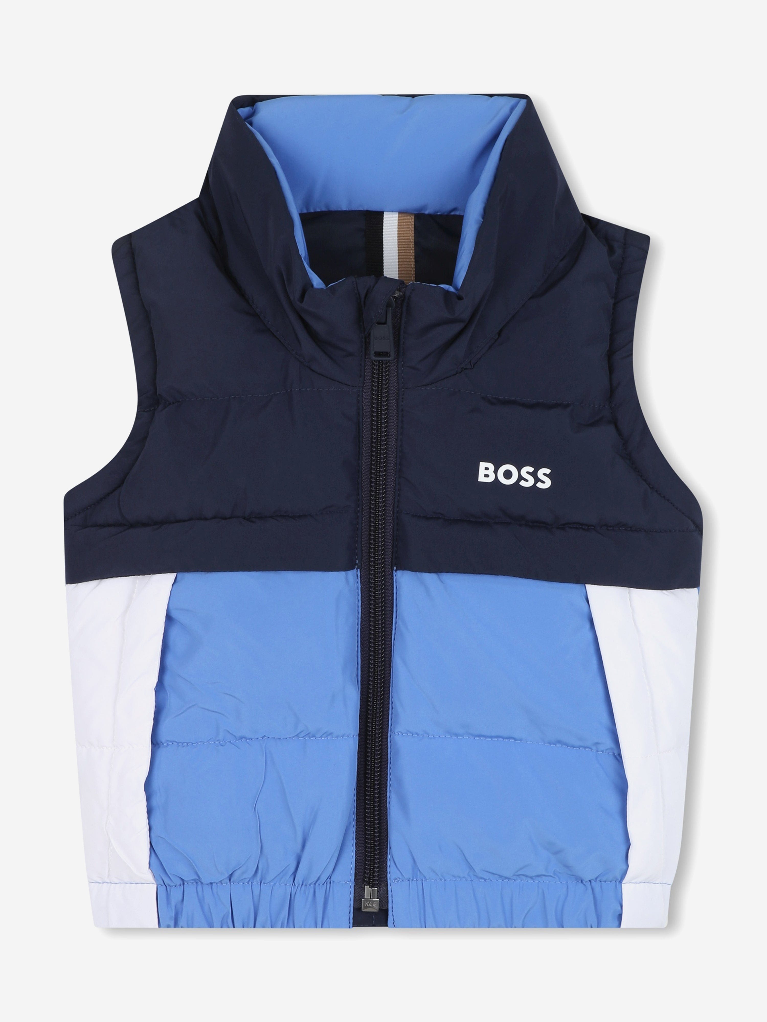 BOSS Baby Boys Down Colourblock Gilet in Navy Real Sale Online