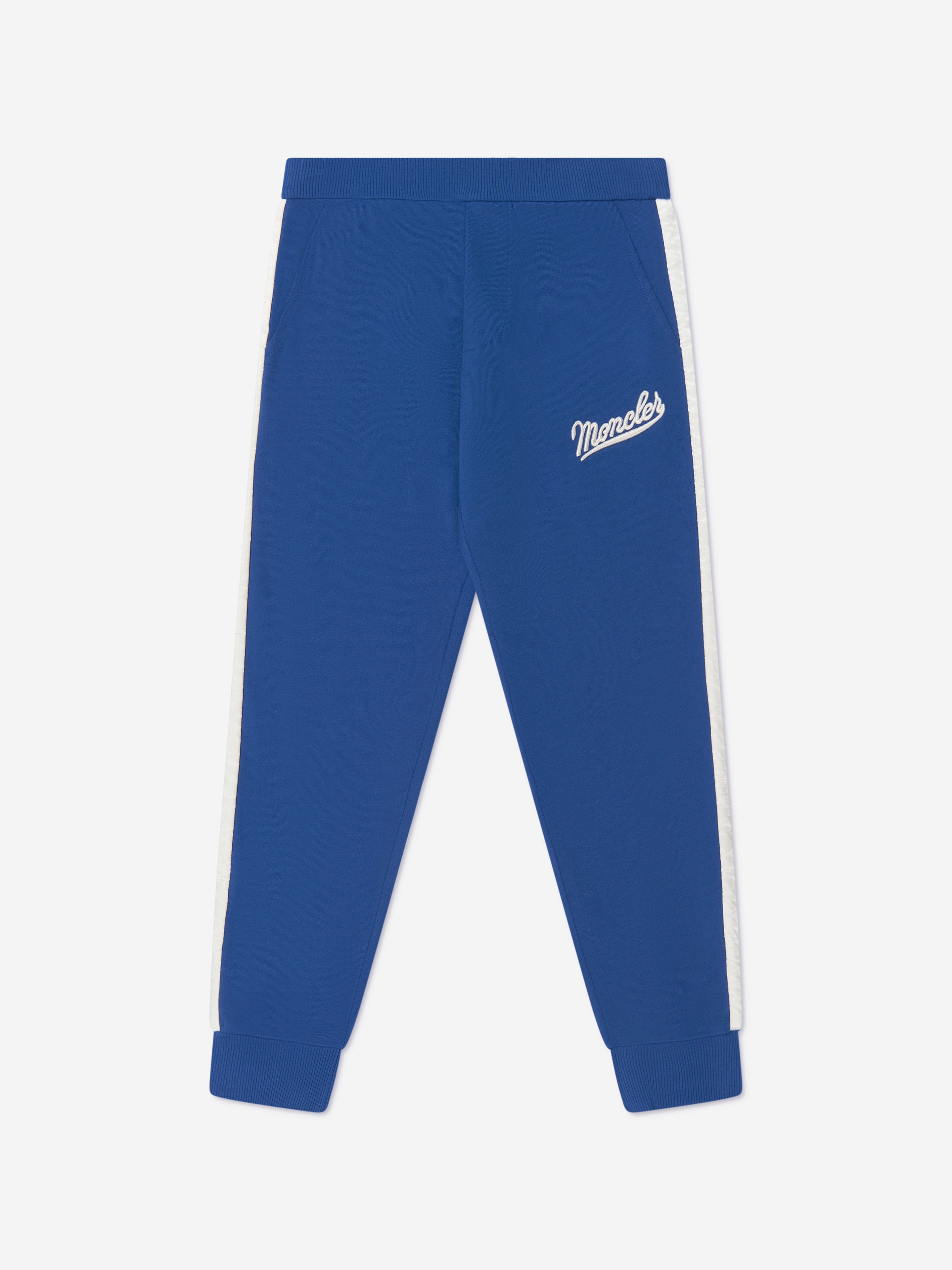 Moncler Enfant Boys Logo Joggers in Blue Professional Online