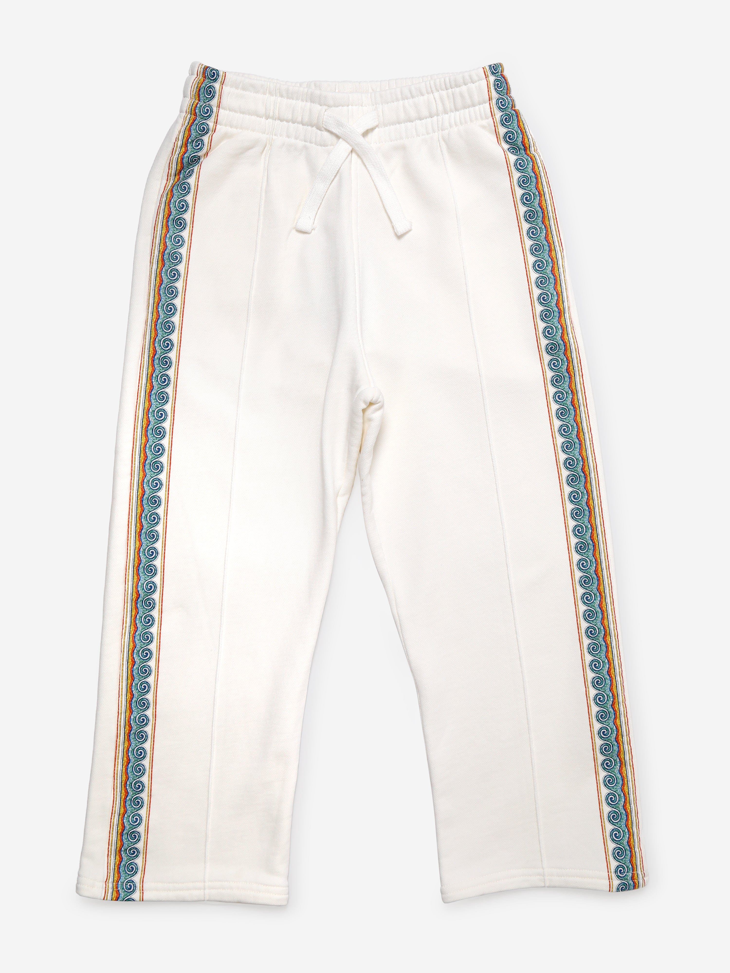 Casablanca Kids Greco Wave Joggers in White Official Sale Online