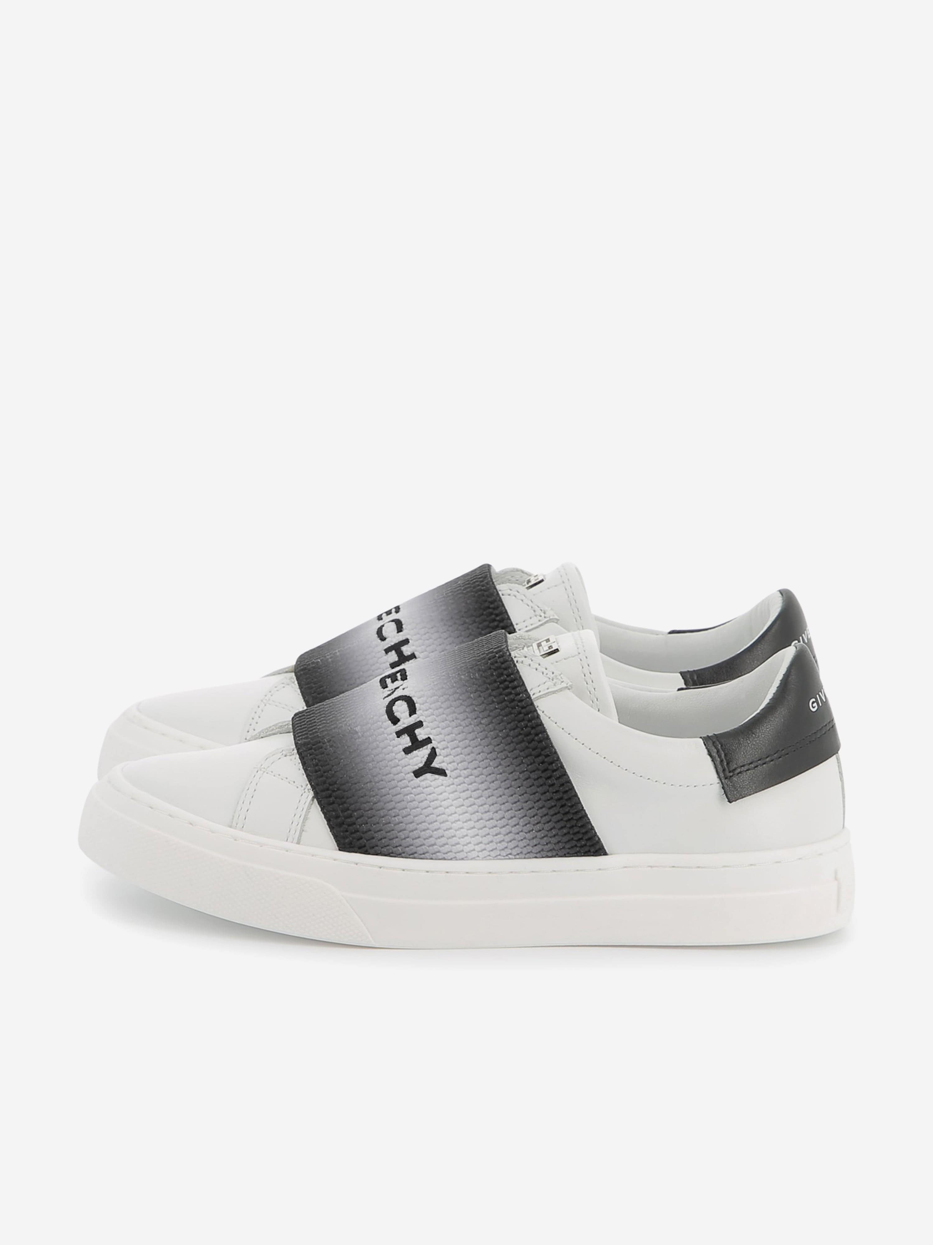 Kids Leather Embroidered Logo Trainers in Black Best Pices For Sale