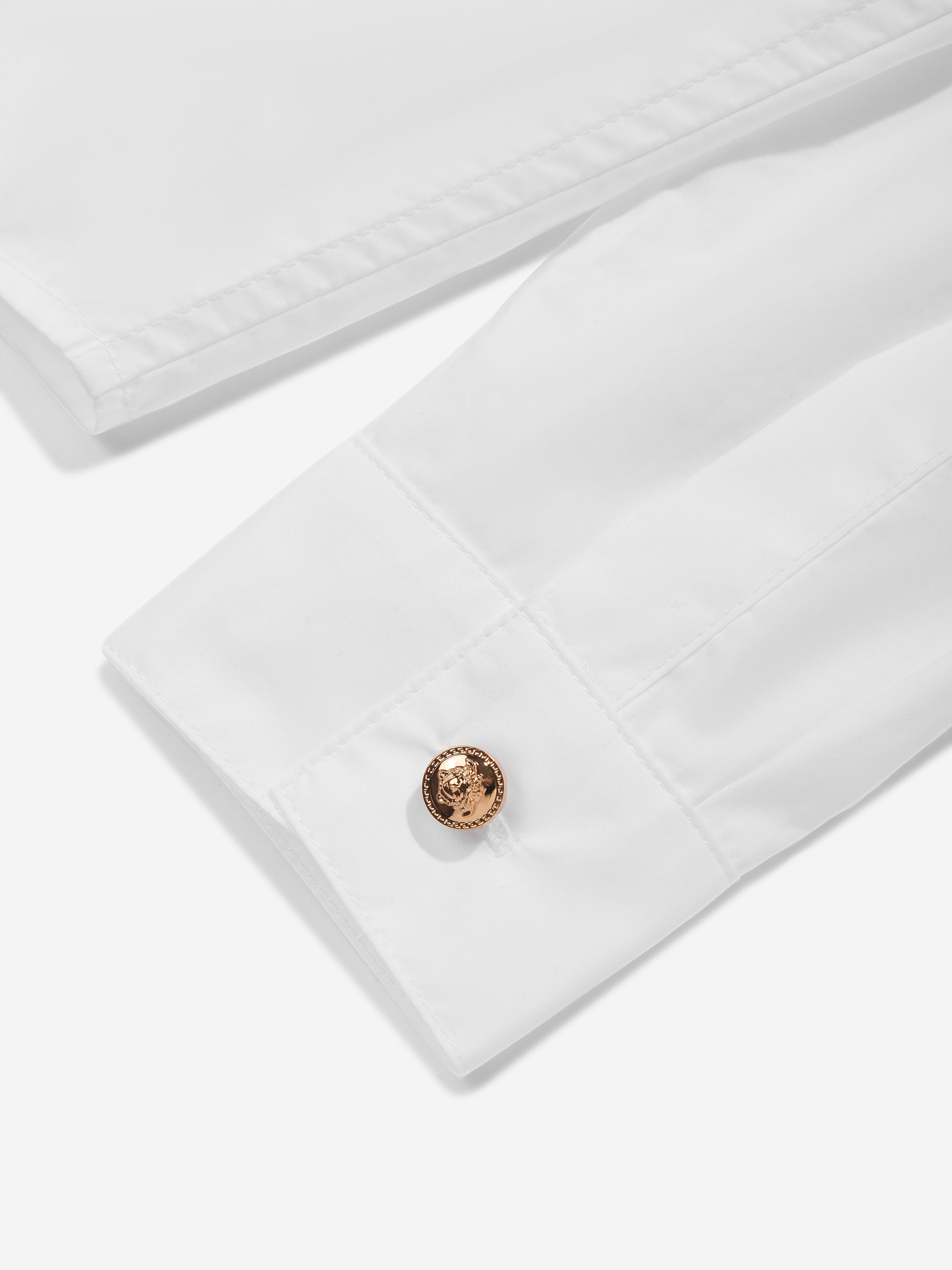 Versace Boys Medusa Logo Shirt in White Buy Cheap Release Dates