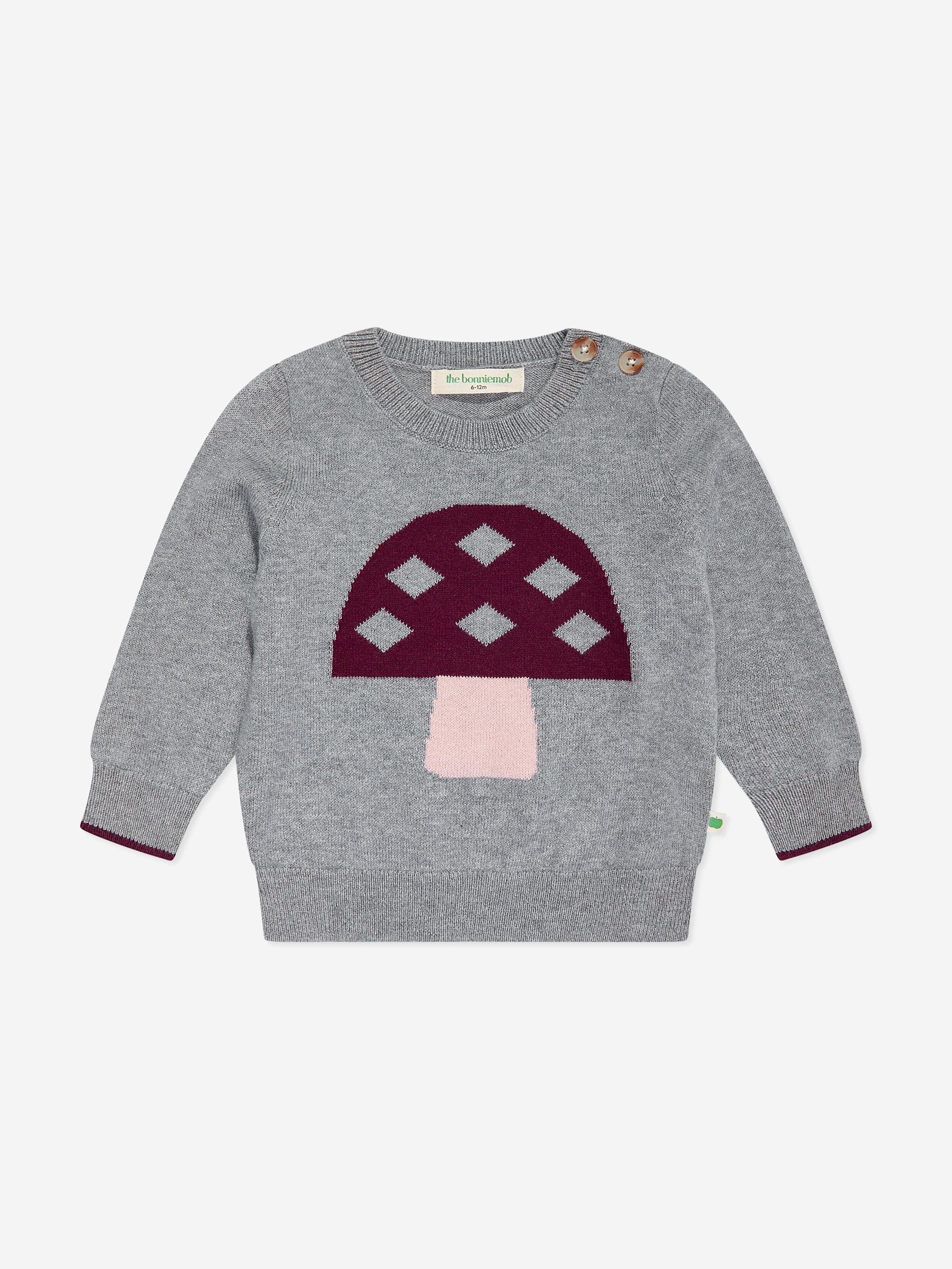 The Bonnie Mob Baby Sparrow Mushroom Knit Jumper in Grey Outlet Low Pice Fee Shipping