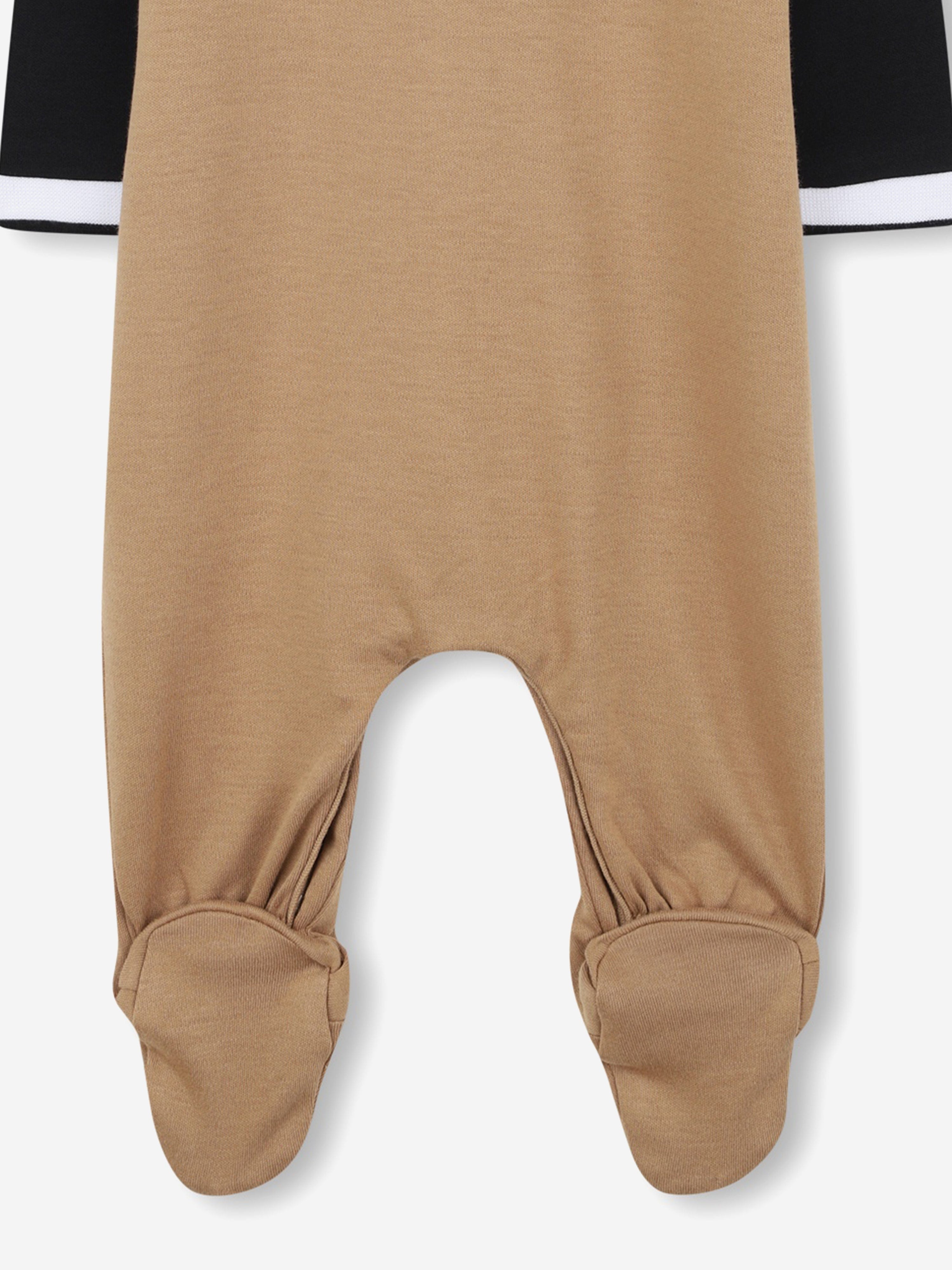 BOSS Baby Boys Colourblock Babygrow in Brown 2025 New