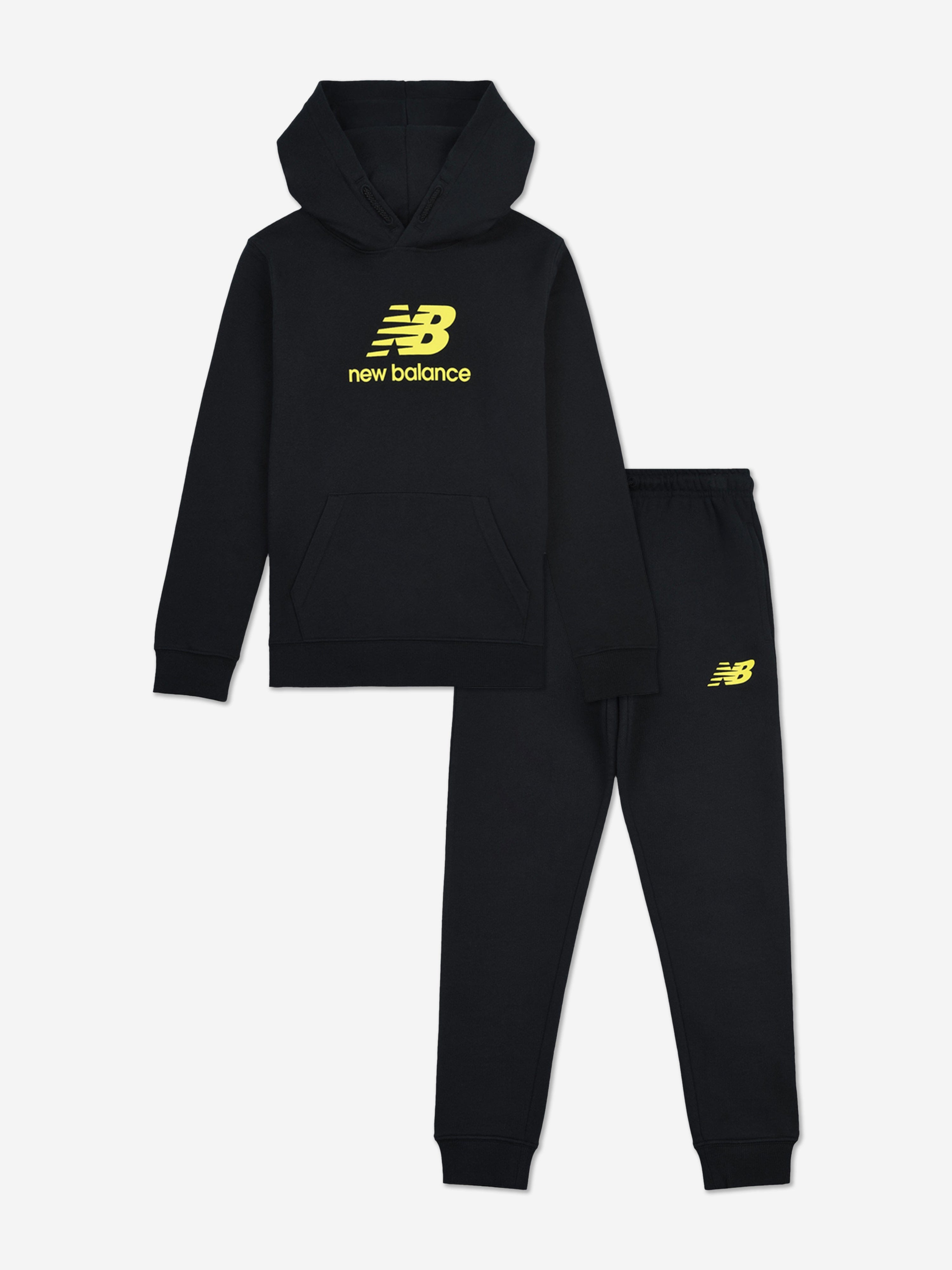 New Balance Boys Brush Back Stacked Logo Tracksuit in Black Store Cheap Online