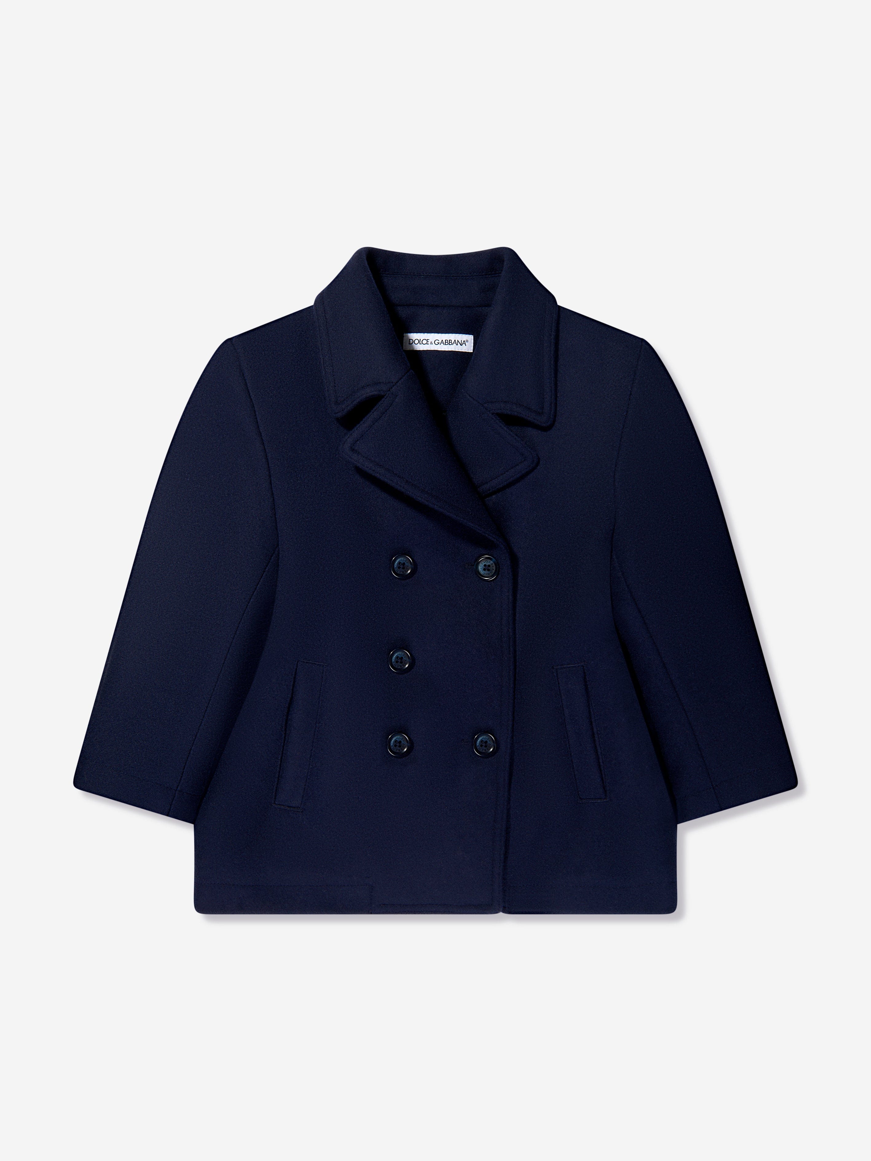 Dolce & Gabbana Boys Pea Coat in Navy Tumblr