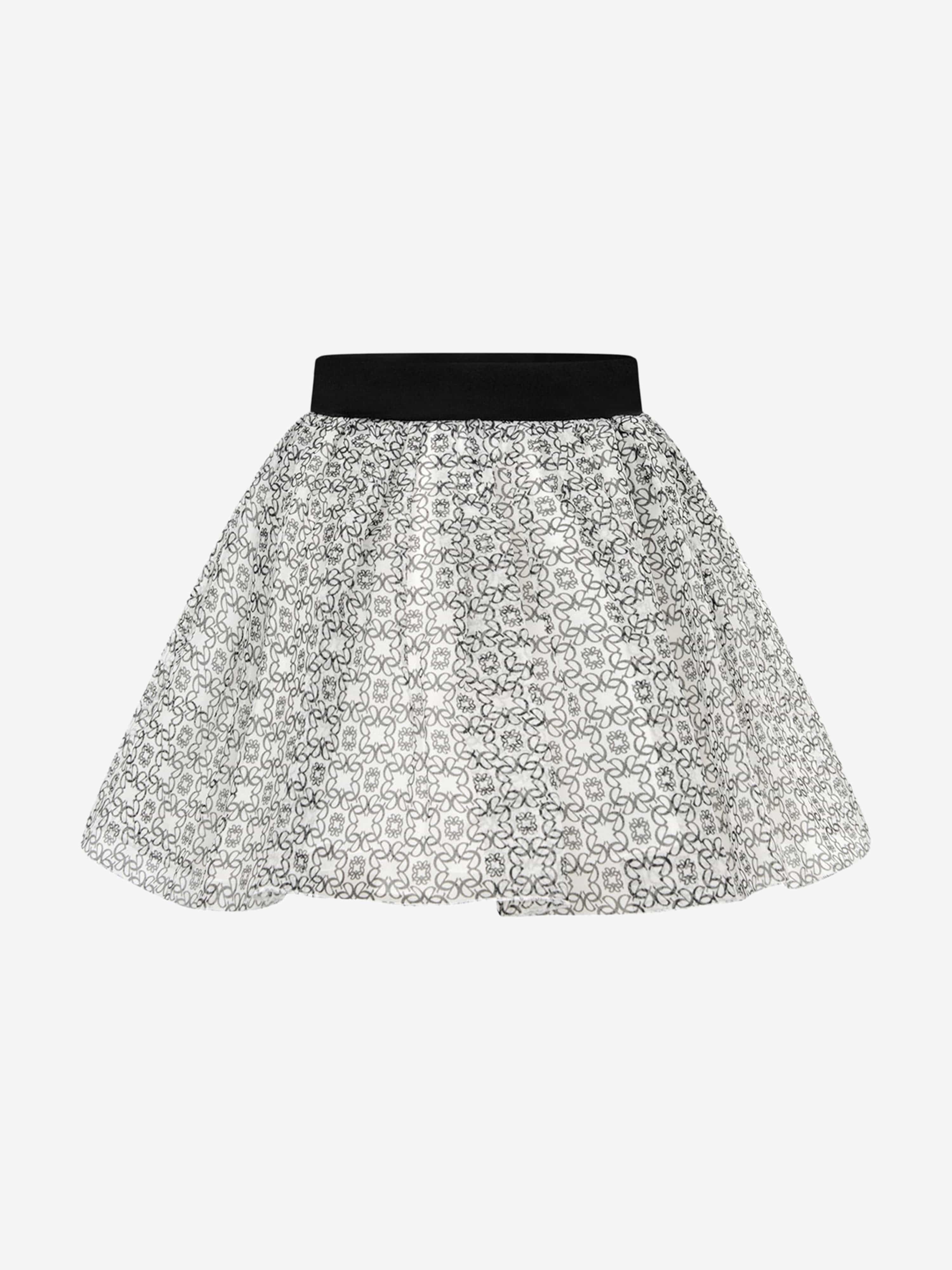 Elie Saab Girls Ivory & Black Silk Skirt Best Pices