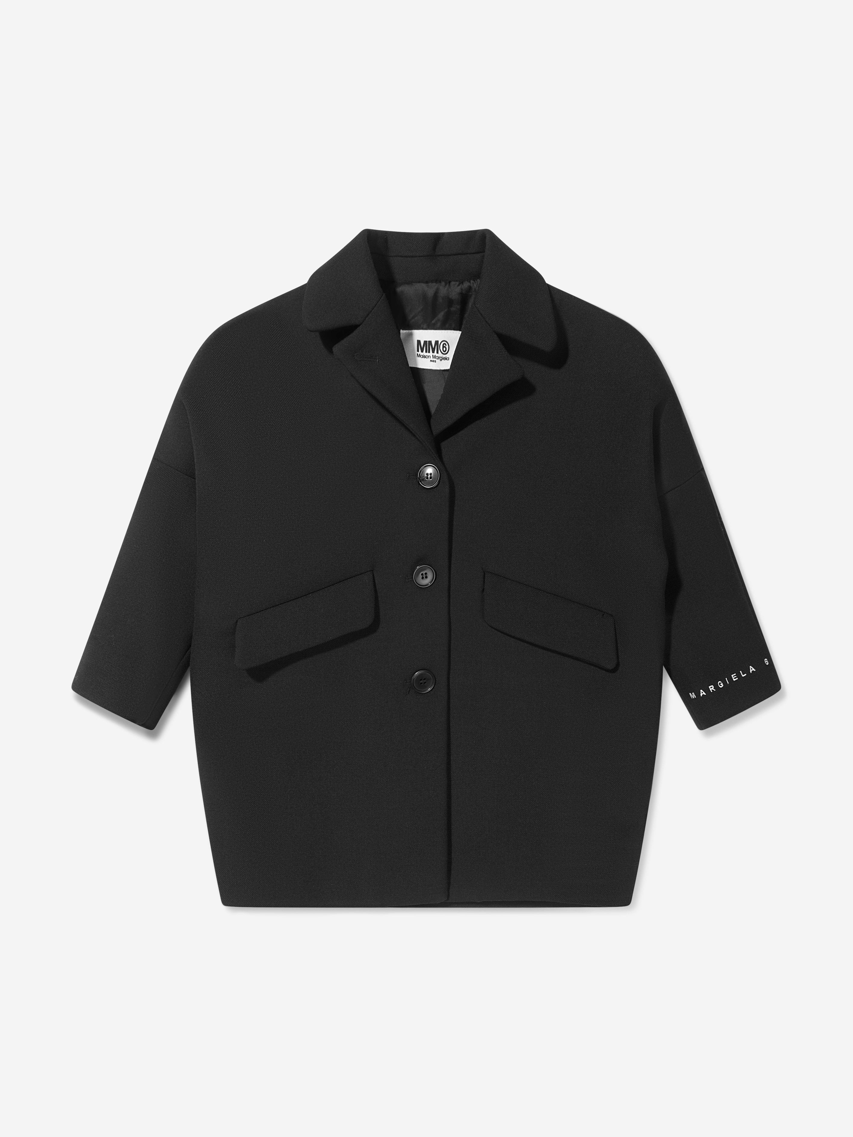 MM6 Maison Margiela Kids Wool Back Logo Coat Wide Range Of Sale Online