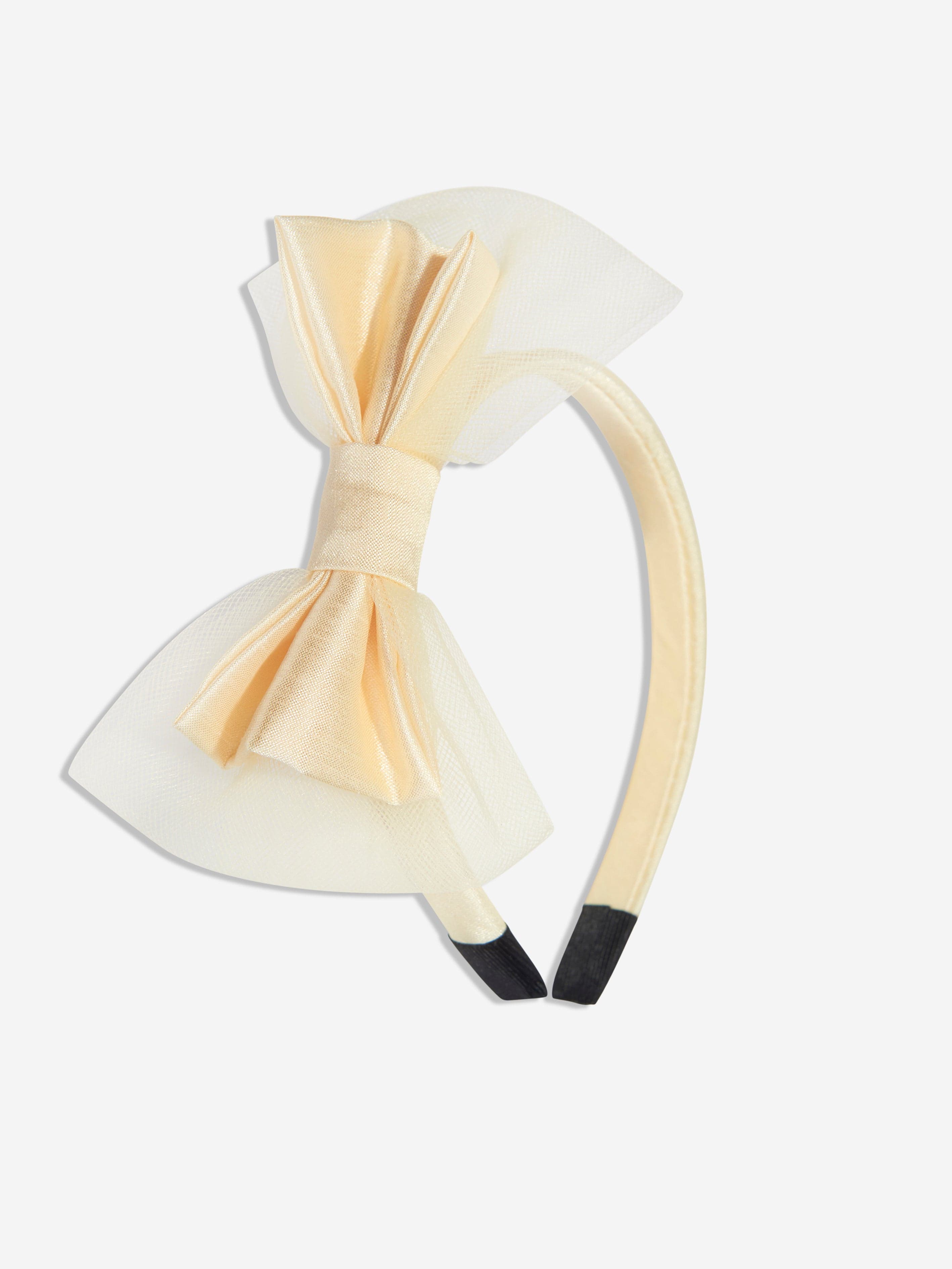 Rachel Riley Girls Tulle Bow Headband in Yellow Clearance Reliable