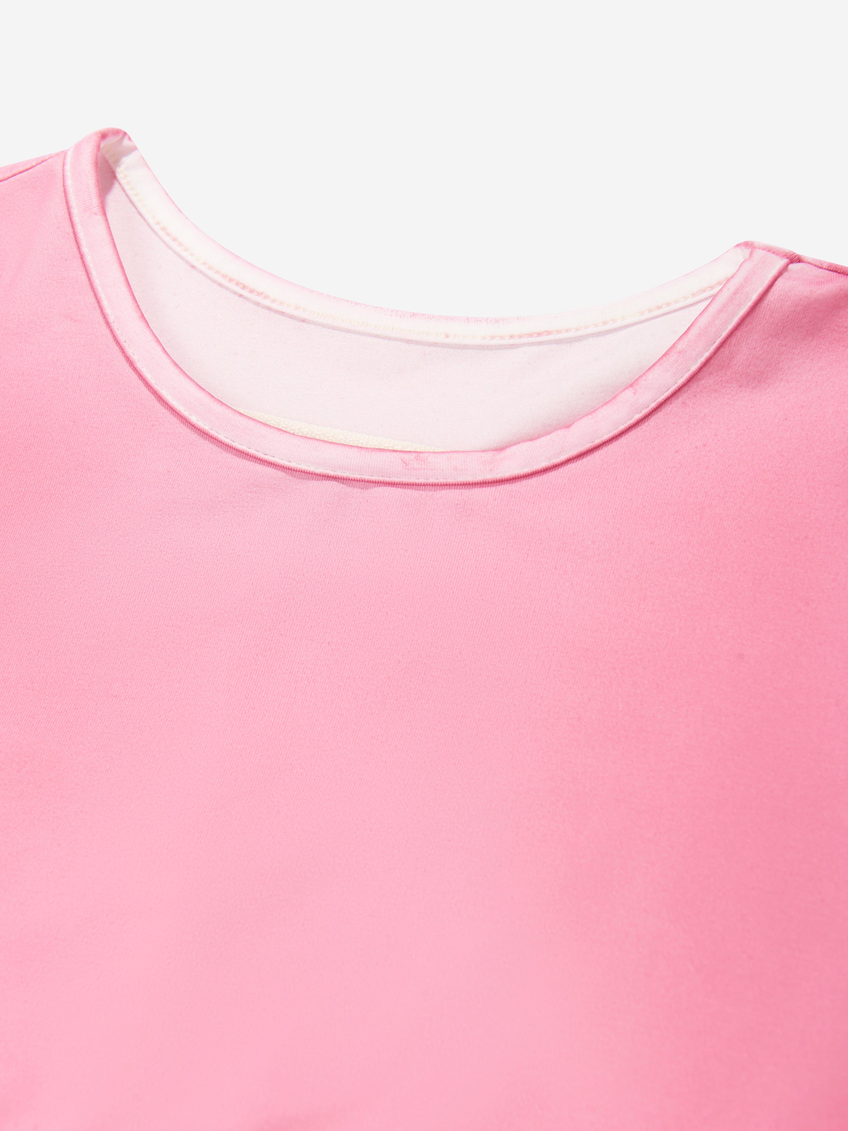 MM6 Maison Margiela Kids Cropped Logo T-Shirt in Pink Discount Best