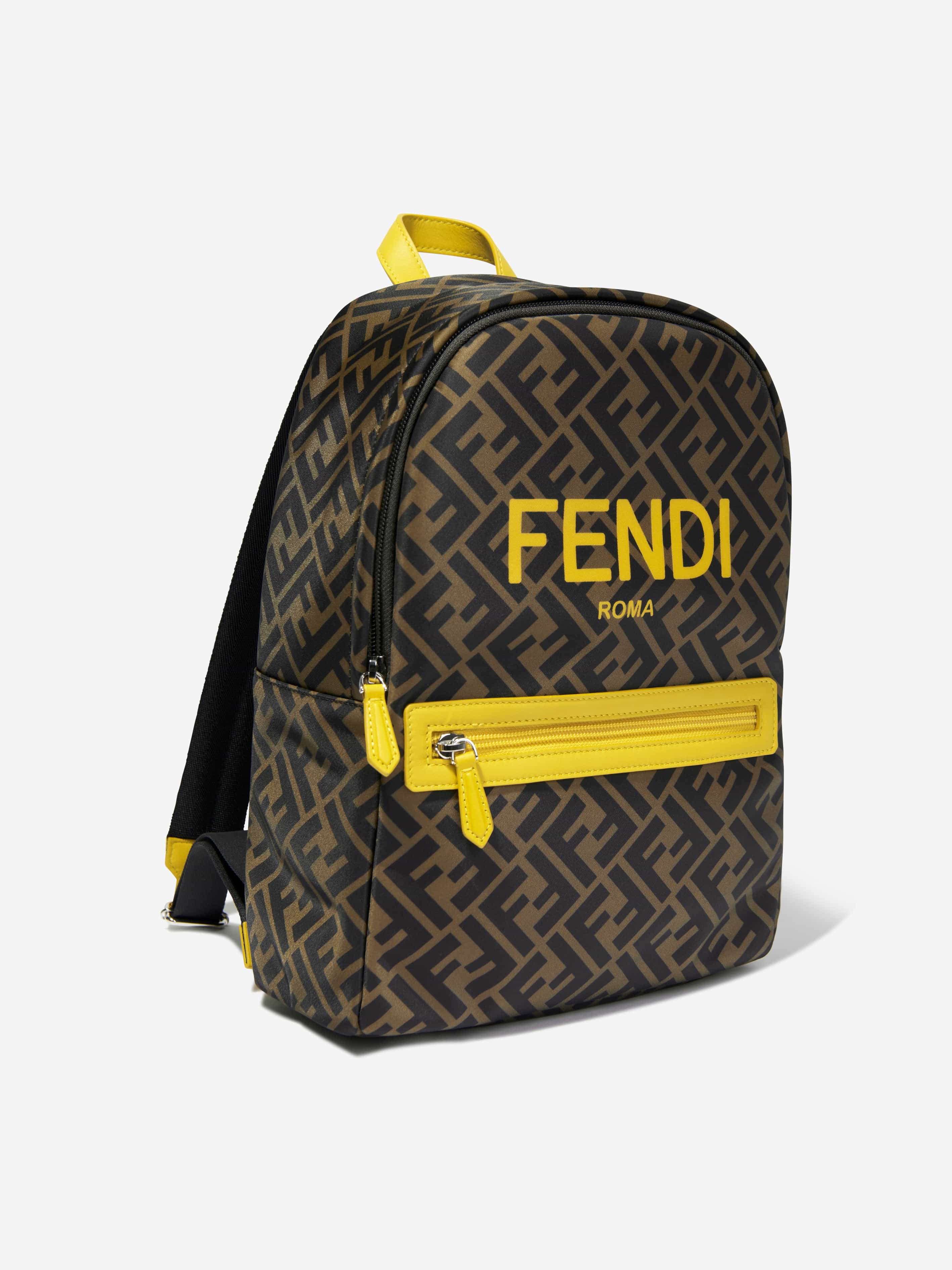 Fendi Kids FF Logo Backpack in Brown (33cm) Clearance Amazon
