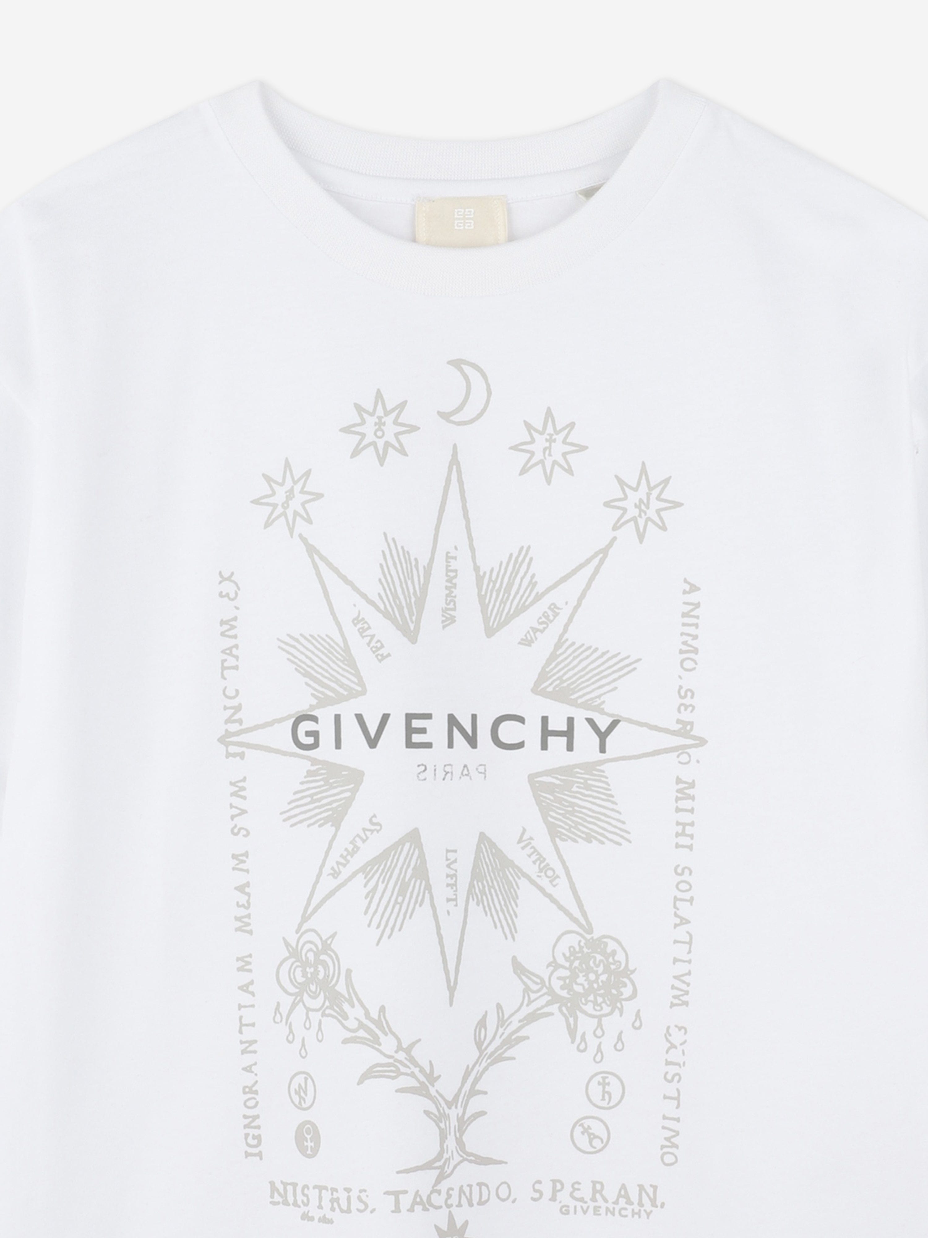 Boys Logo Print T-Shirt in White Cheapest Pice