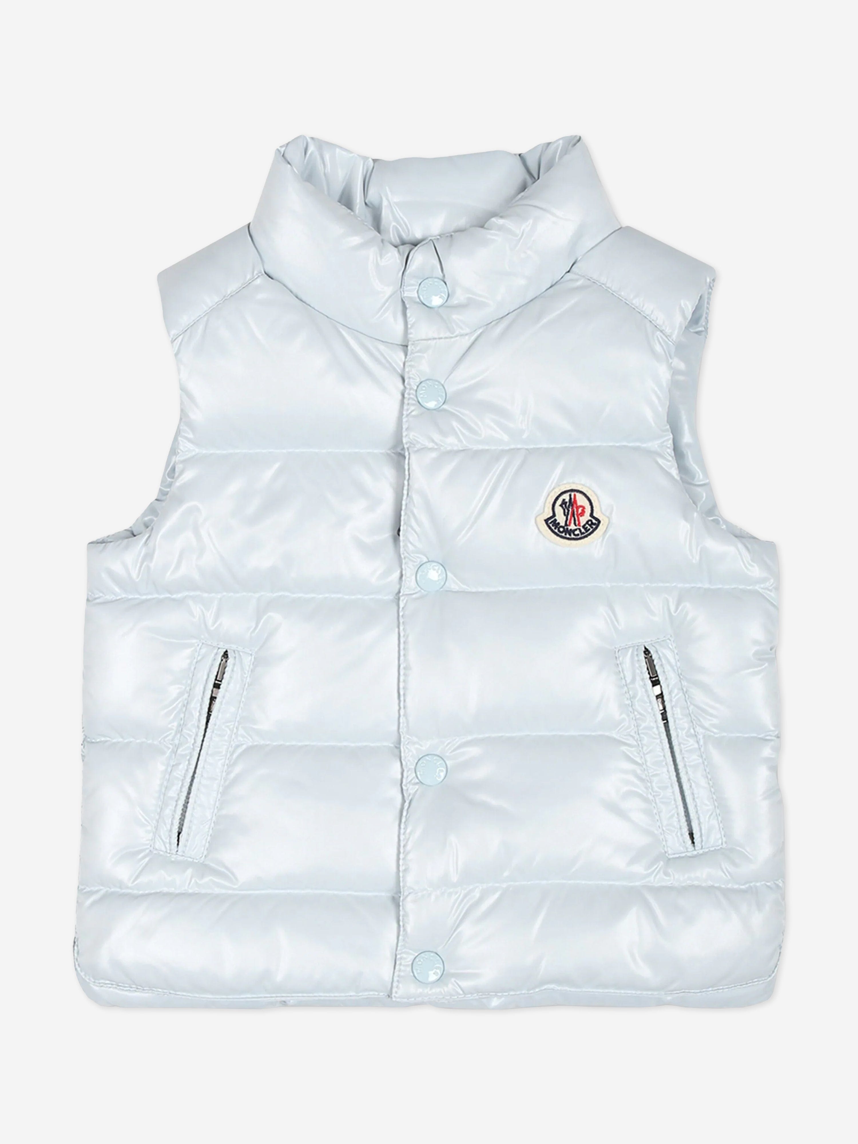 Moncler Enfant Baby Down Padded Bernard Gilet in Blue Cheap Sale Online