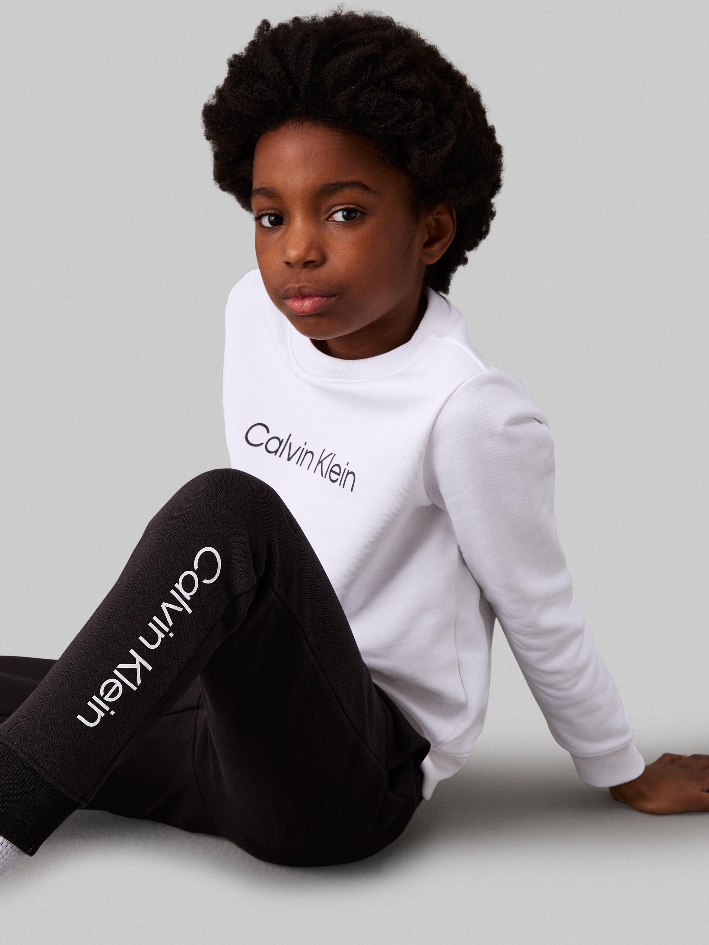 Calvin Klein Kids Logo Regular Joggers in Black Buy Sale Online