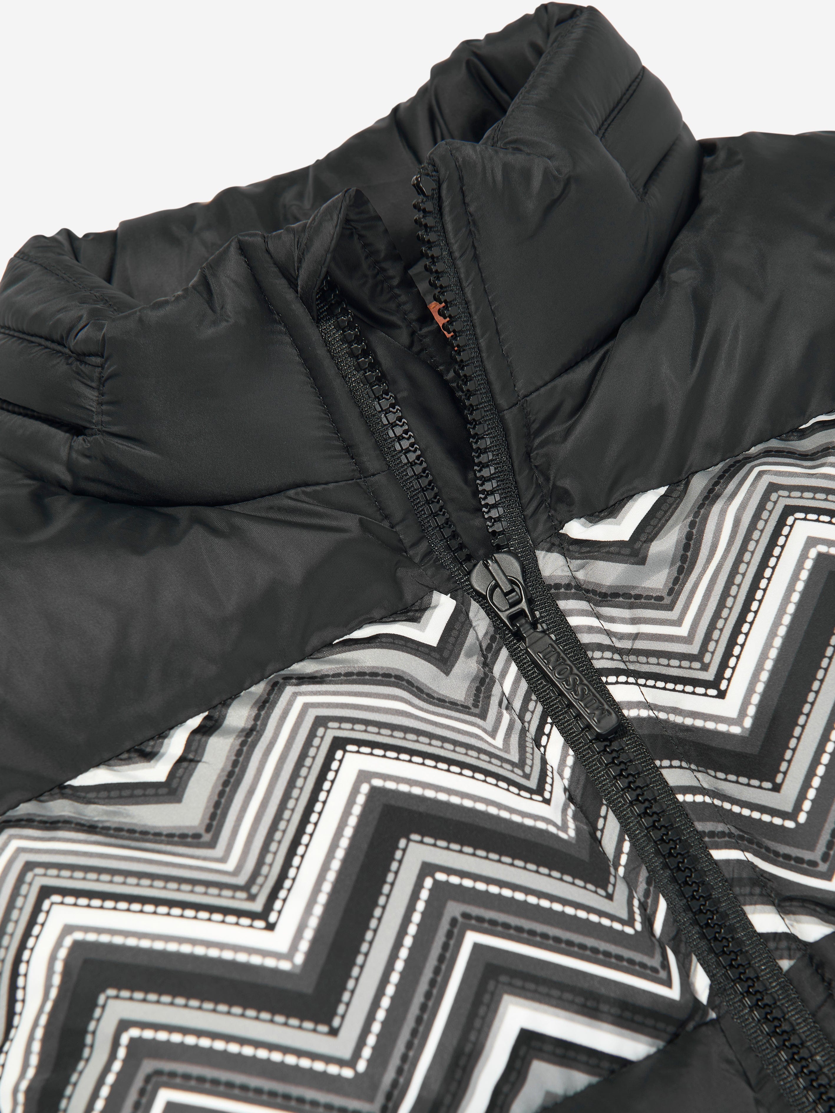 Missoni Kids Zigzag Puffer Jacket in Black Reliable