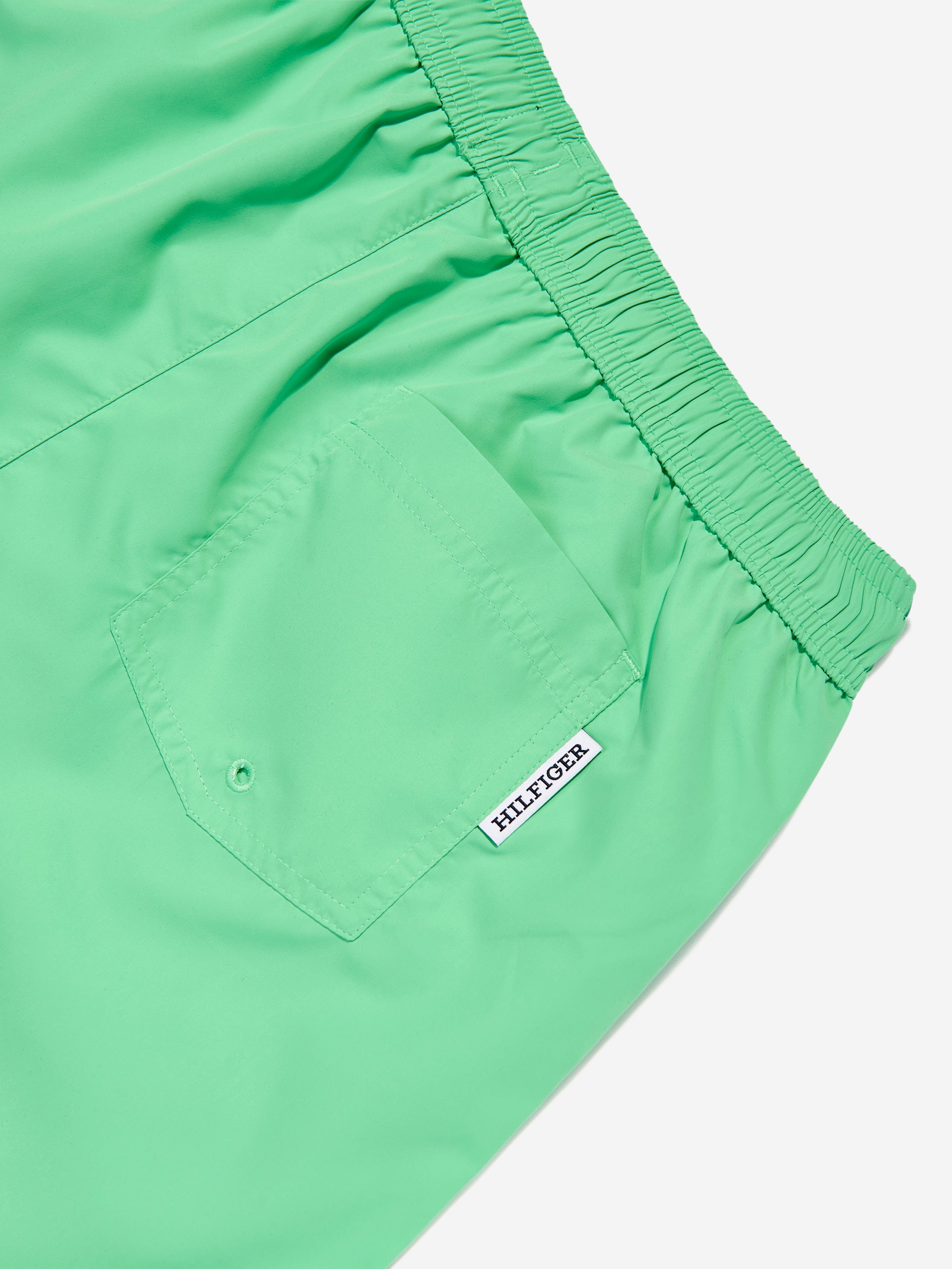 Tommy Hilfiger Boys Medium Drawstring Swim Shorts in Green 100% Authentic For Sale