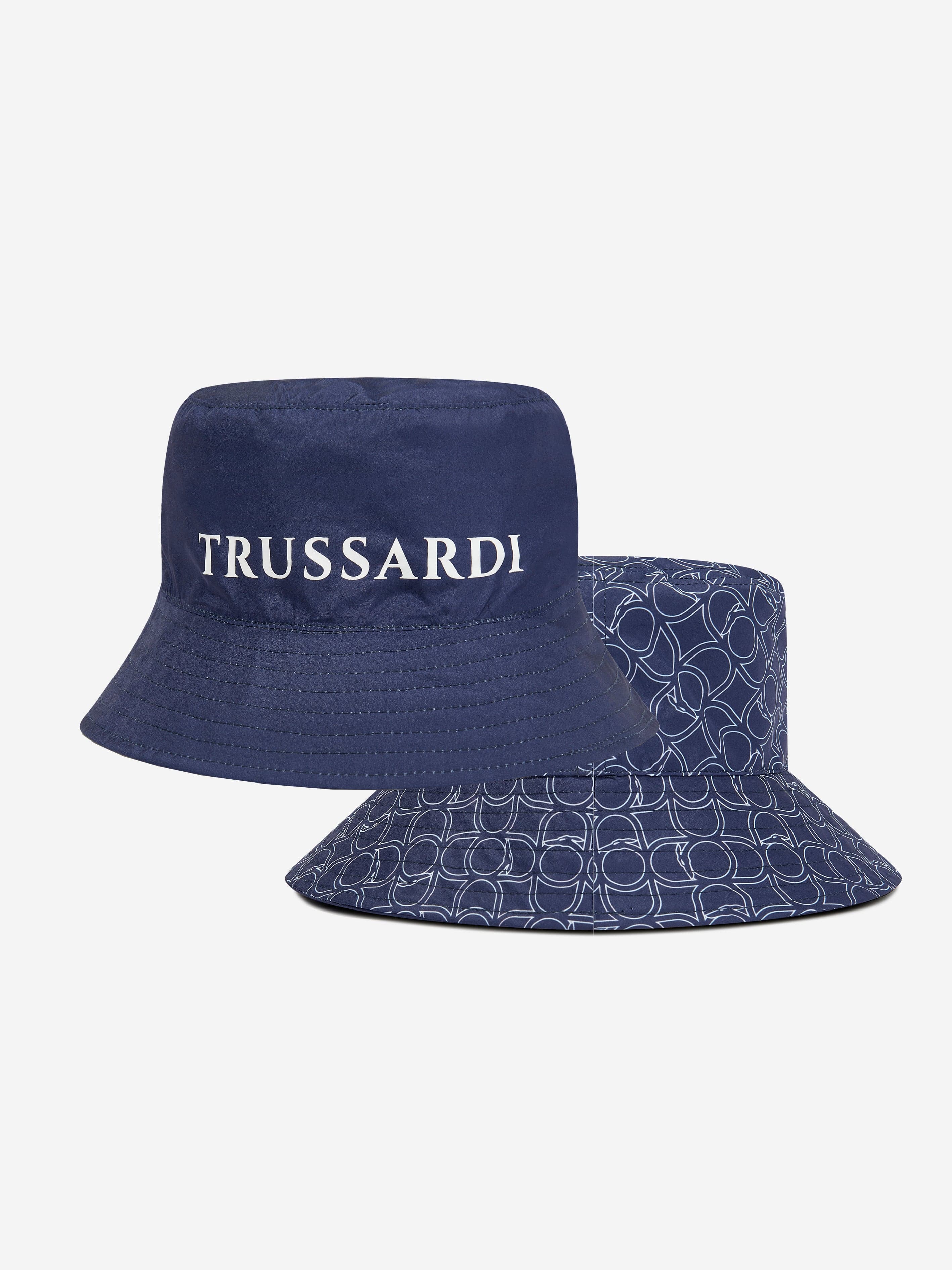 Trussardi Boys Quinsi Reversible Bucket Hat in Blue Outlet Shop
