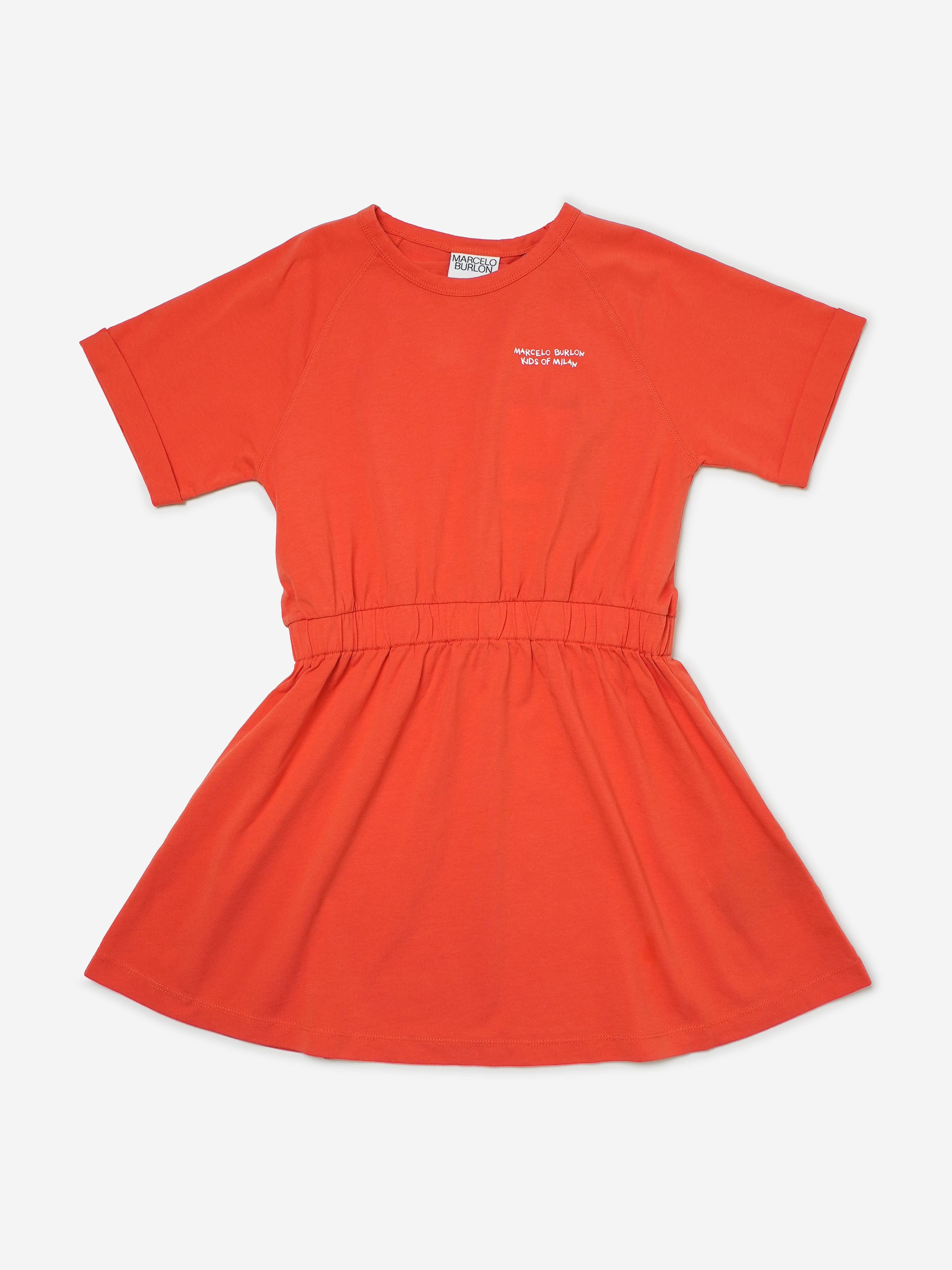 Marcelo Burlon Girls Cotton Jersey Logo Dress Original Cheap Pice