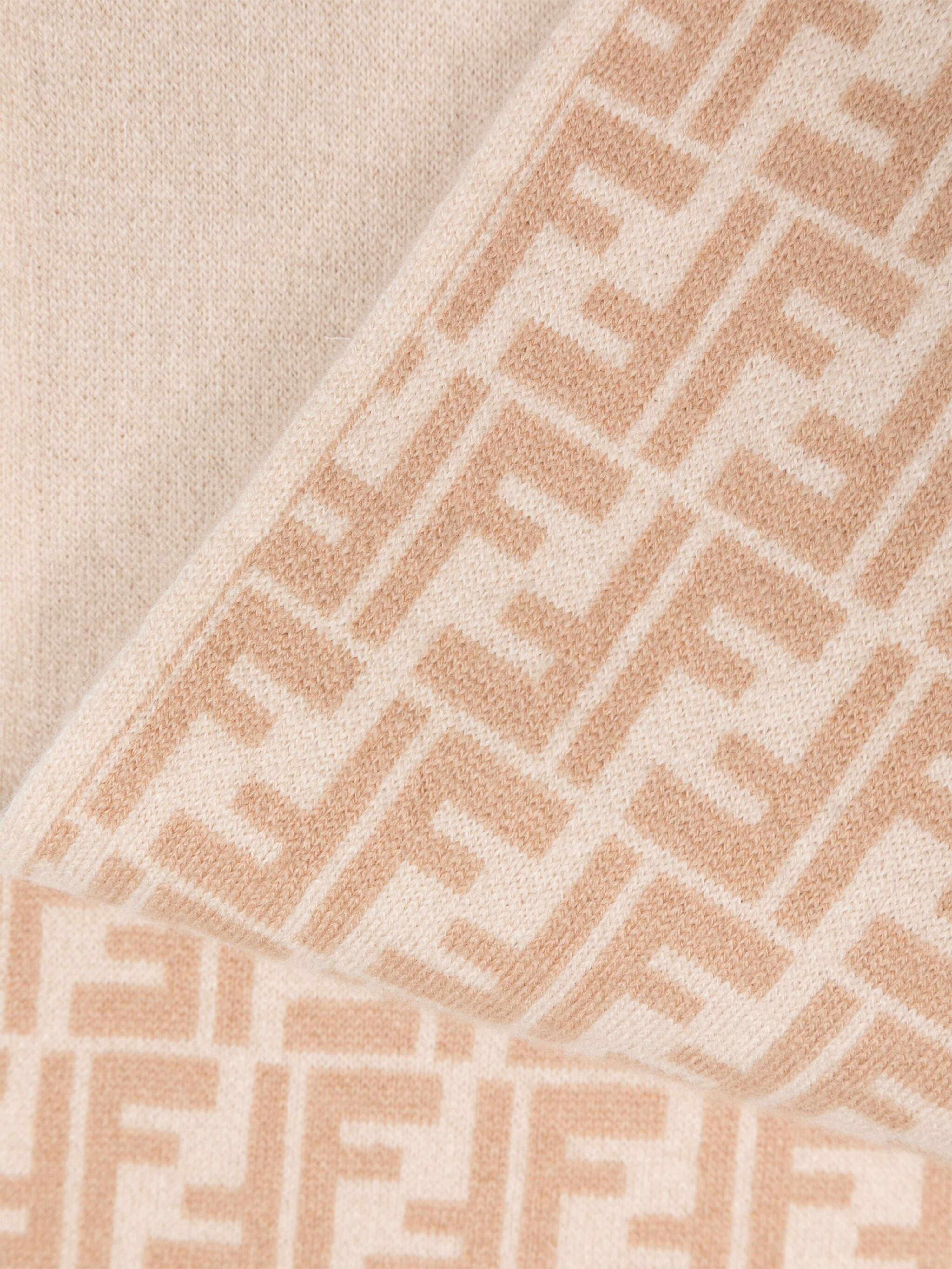Kids Wool FF Reversible Scarf in Beige Outlet Find Great