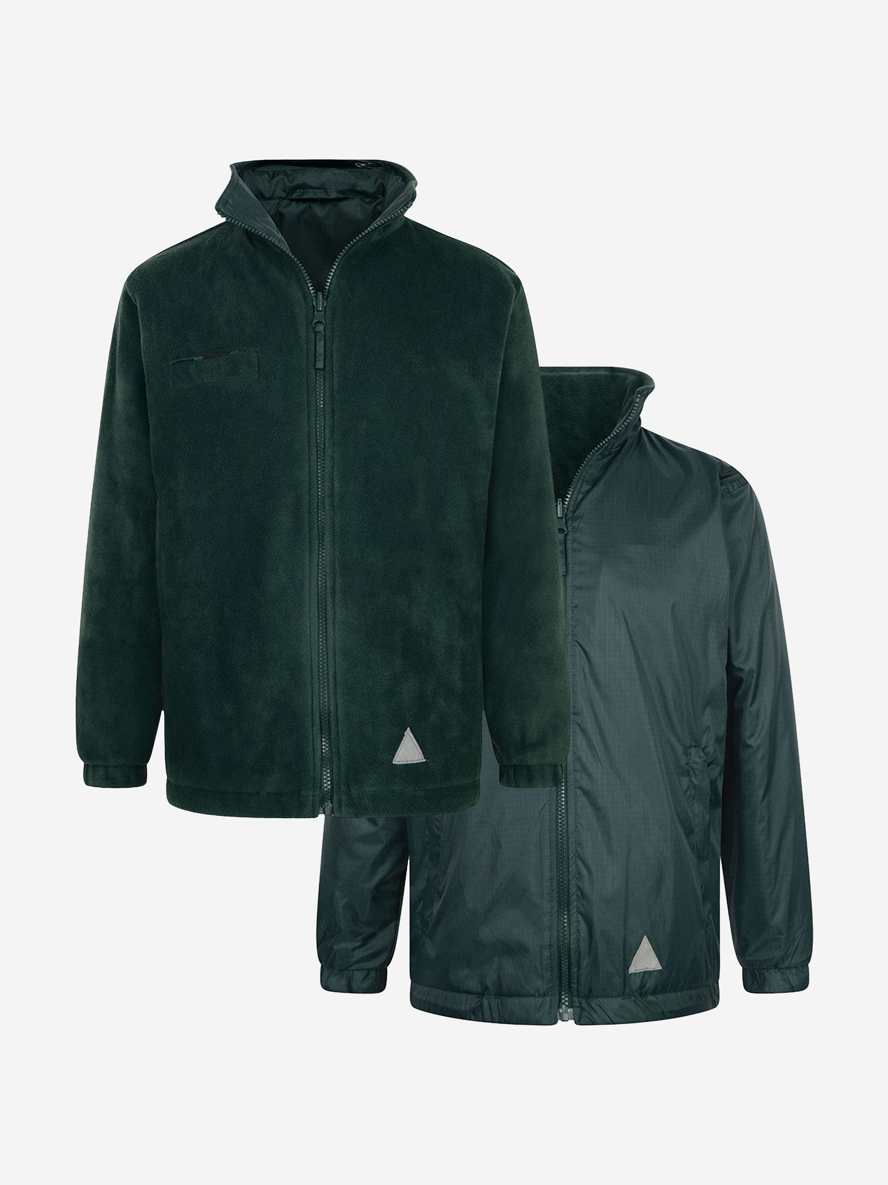 Zeco Kids School Reversible Fleece Jacket in Green Free Shipping Cheap Pice