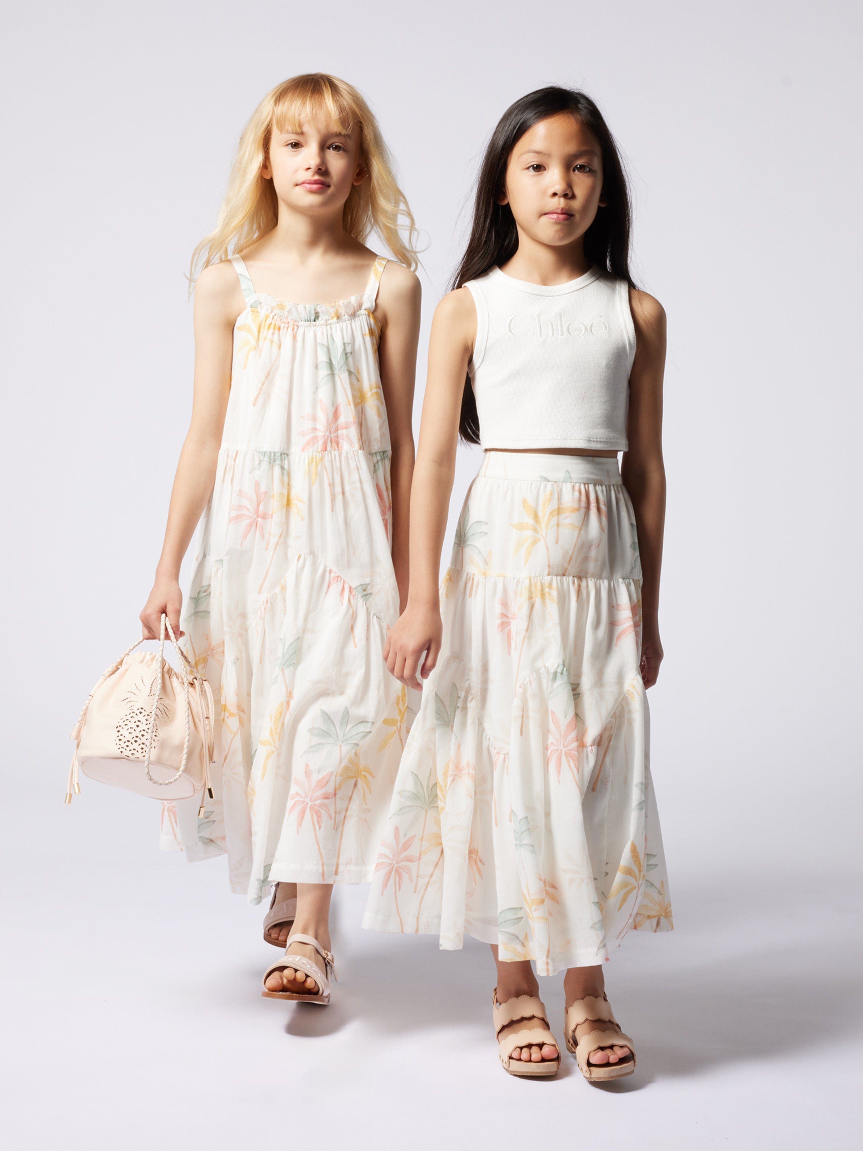Chlo¨¦ Girls Palm Grove Long Skirt in Multicolour Pay With Visa