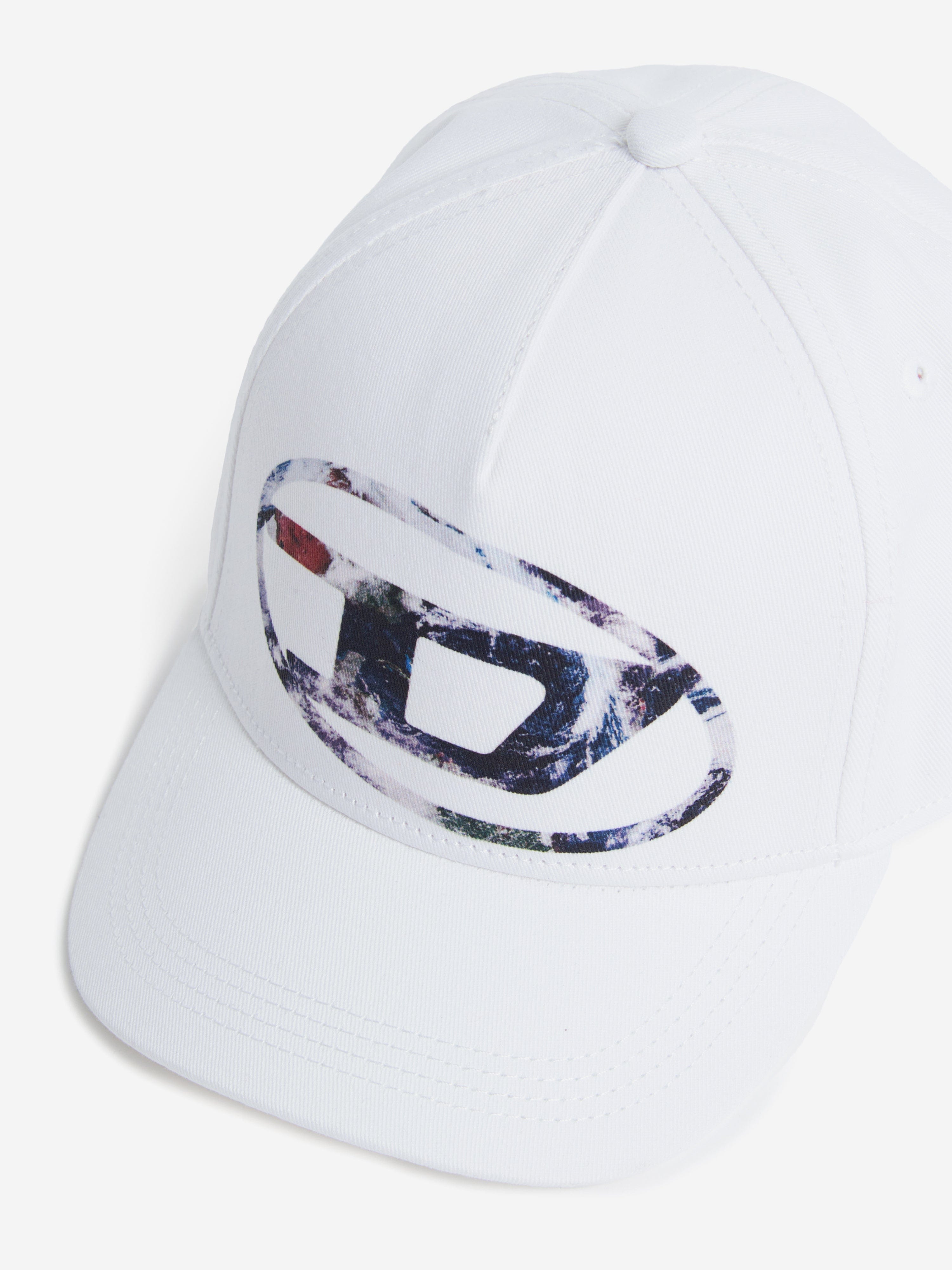 Diesel Kids Oval D Logo Cap in White Sale Explore