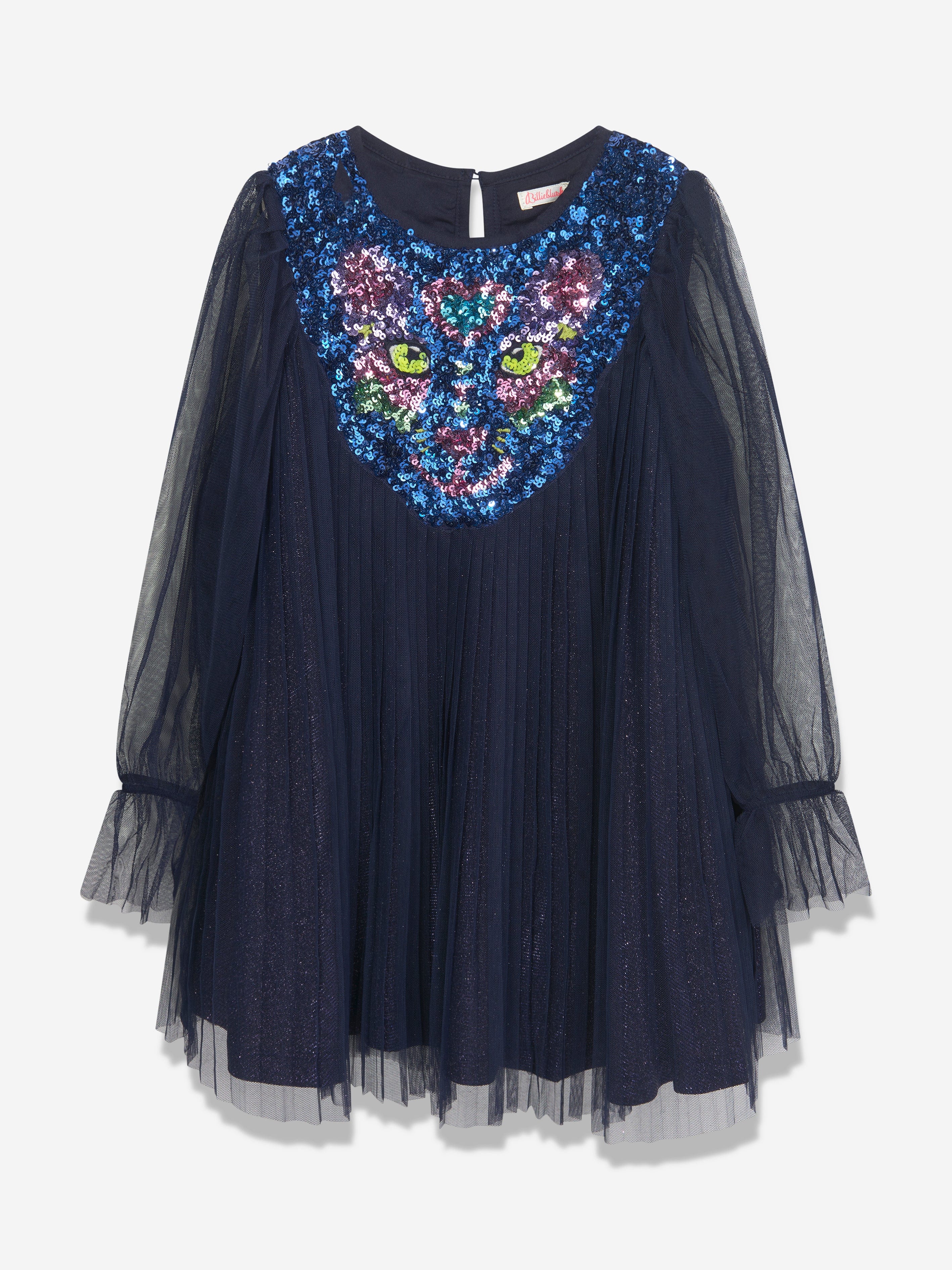 Billieblush Girls Sequin And Tulle Dress in Navy Sale 2025 New