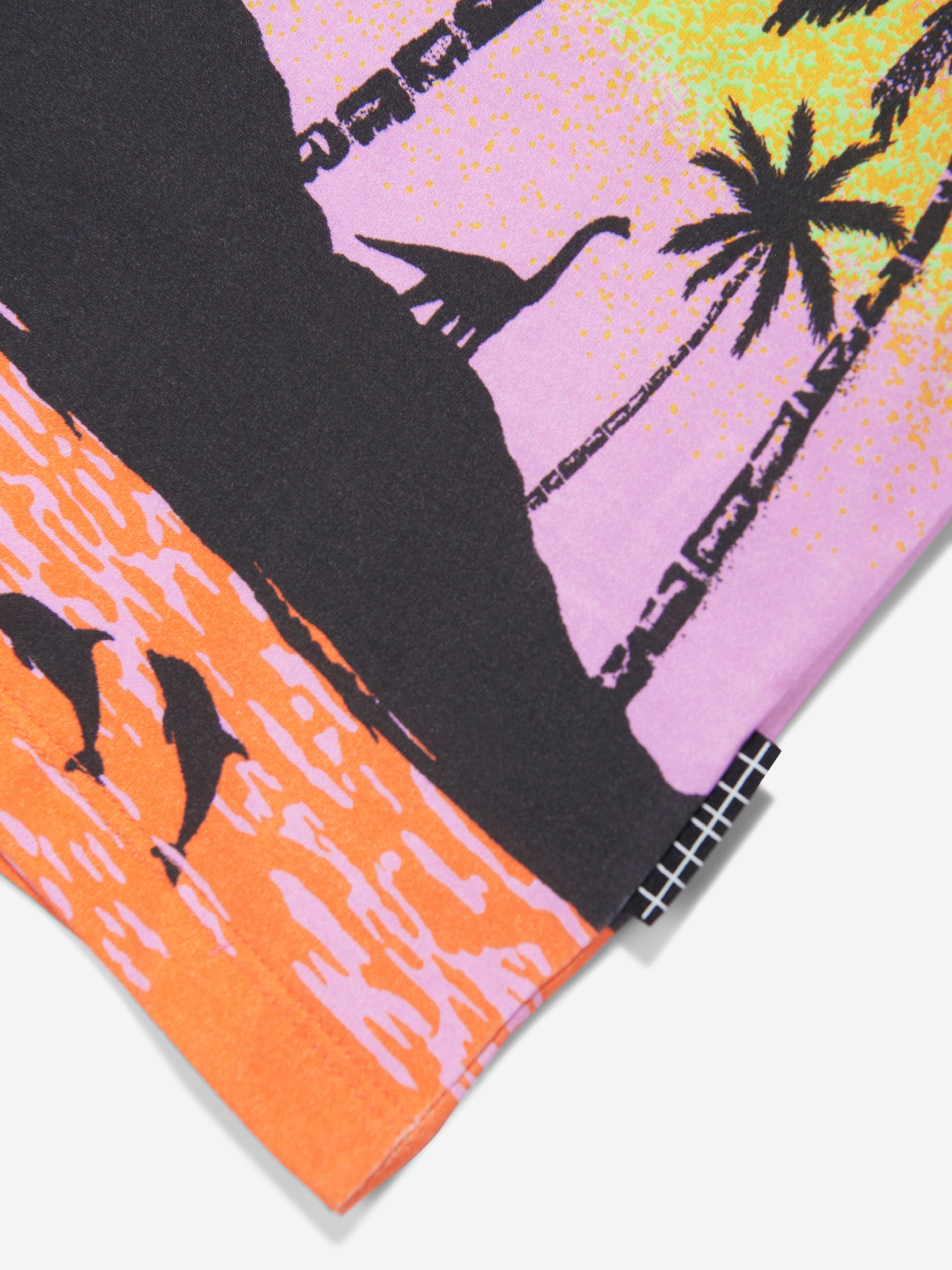 Molo Boys Island Print T-Shirt in Orange Free Shipping Manchester Great Sale