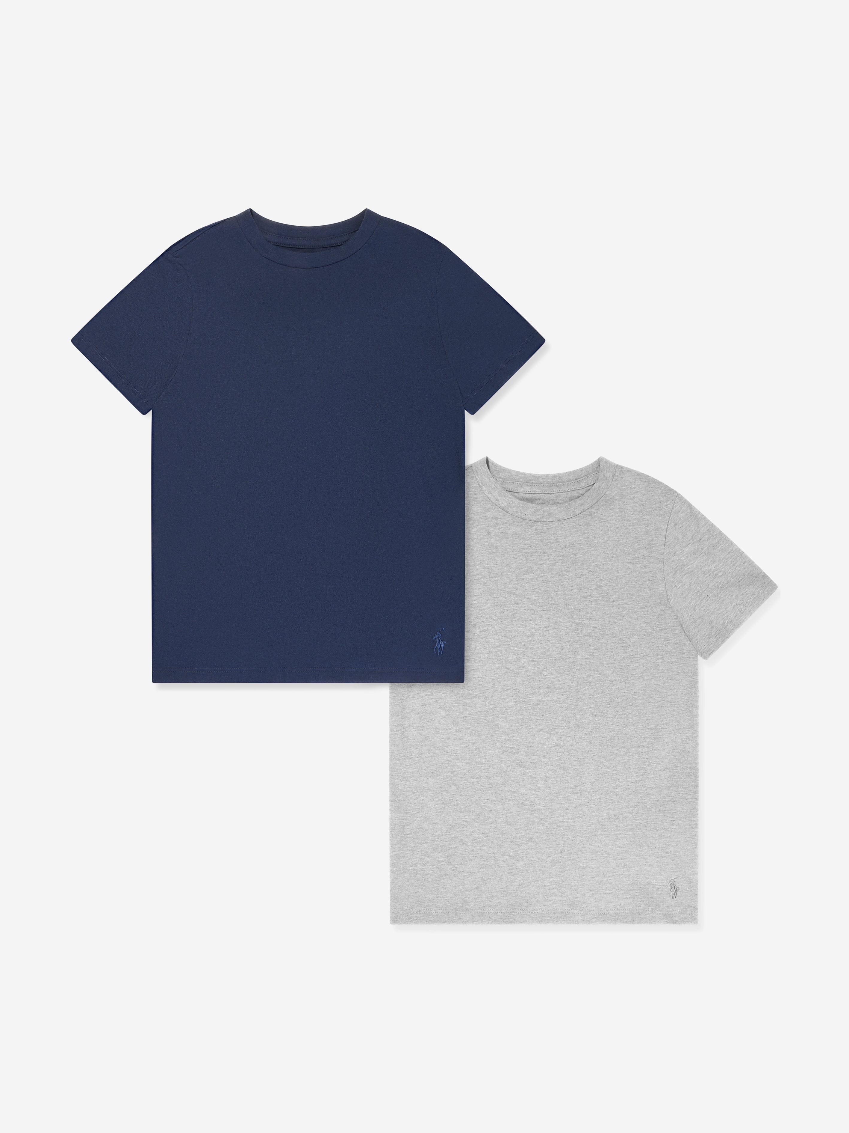 Ralph Lauren Boys 2 Pack T-Shirts Set in Navy Outlet 100% Original