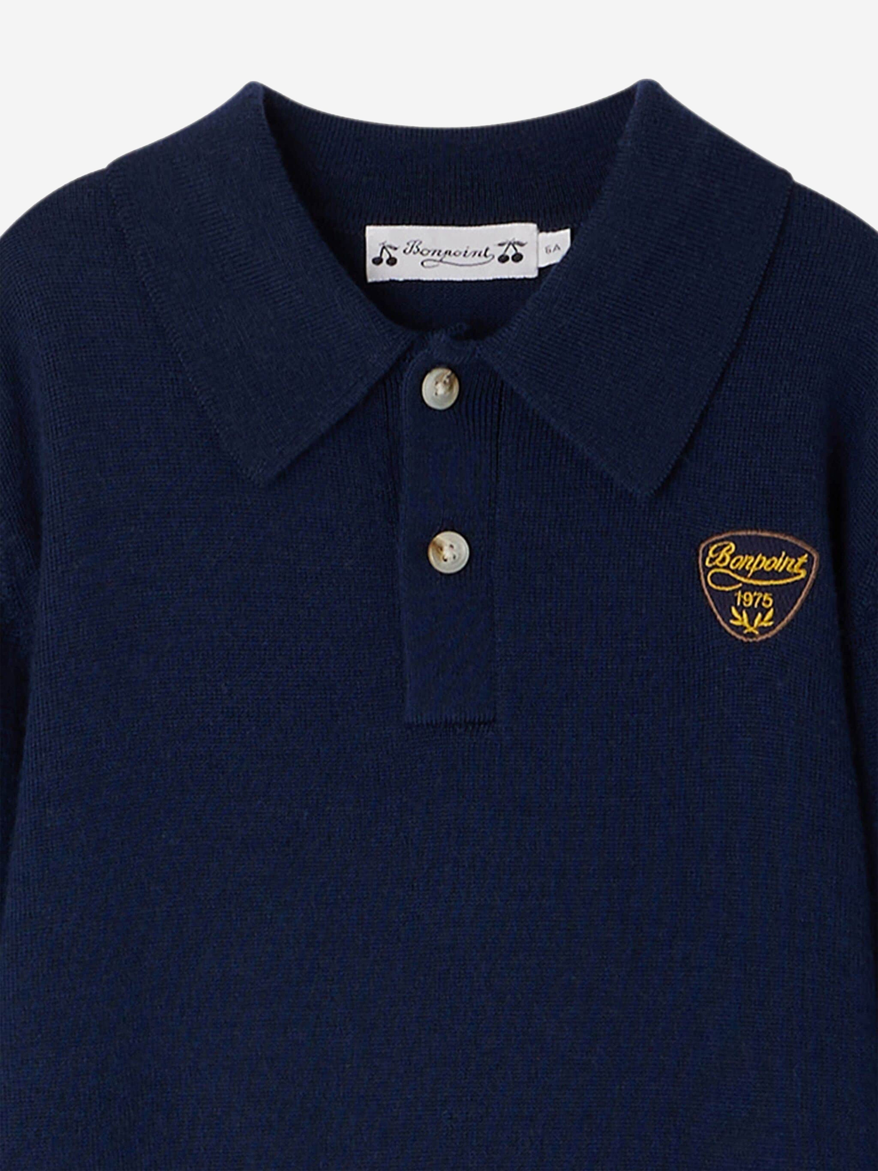 Bonpoint Boys Darius Polo Shirt in Blue Low Pice Fee Shipping Sale Online
