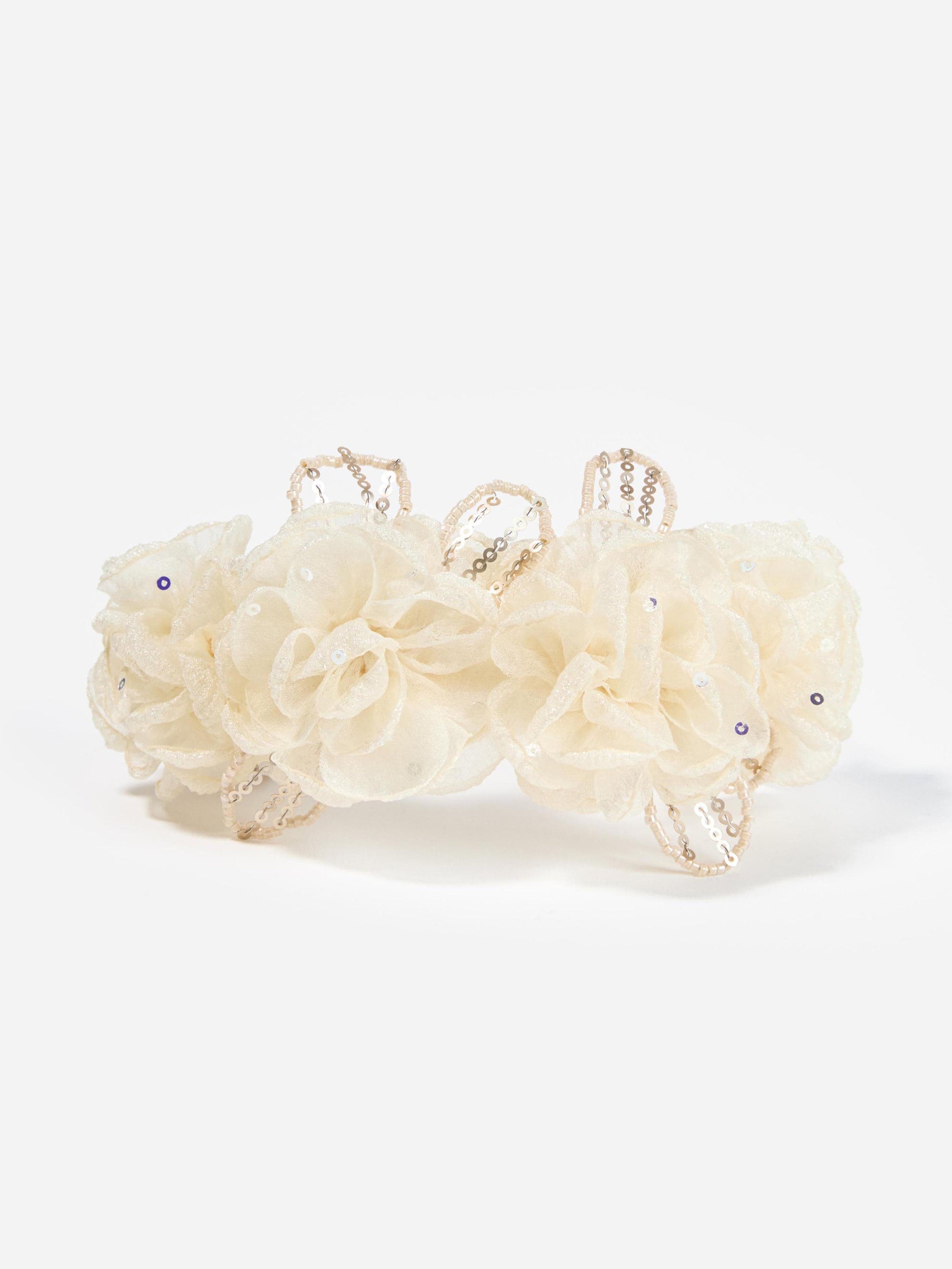 Girls Sequin Tulle Headband in Ivory Online Cheap Online