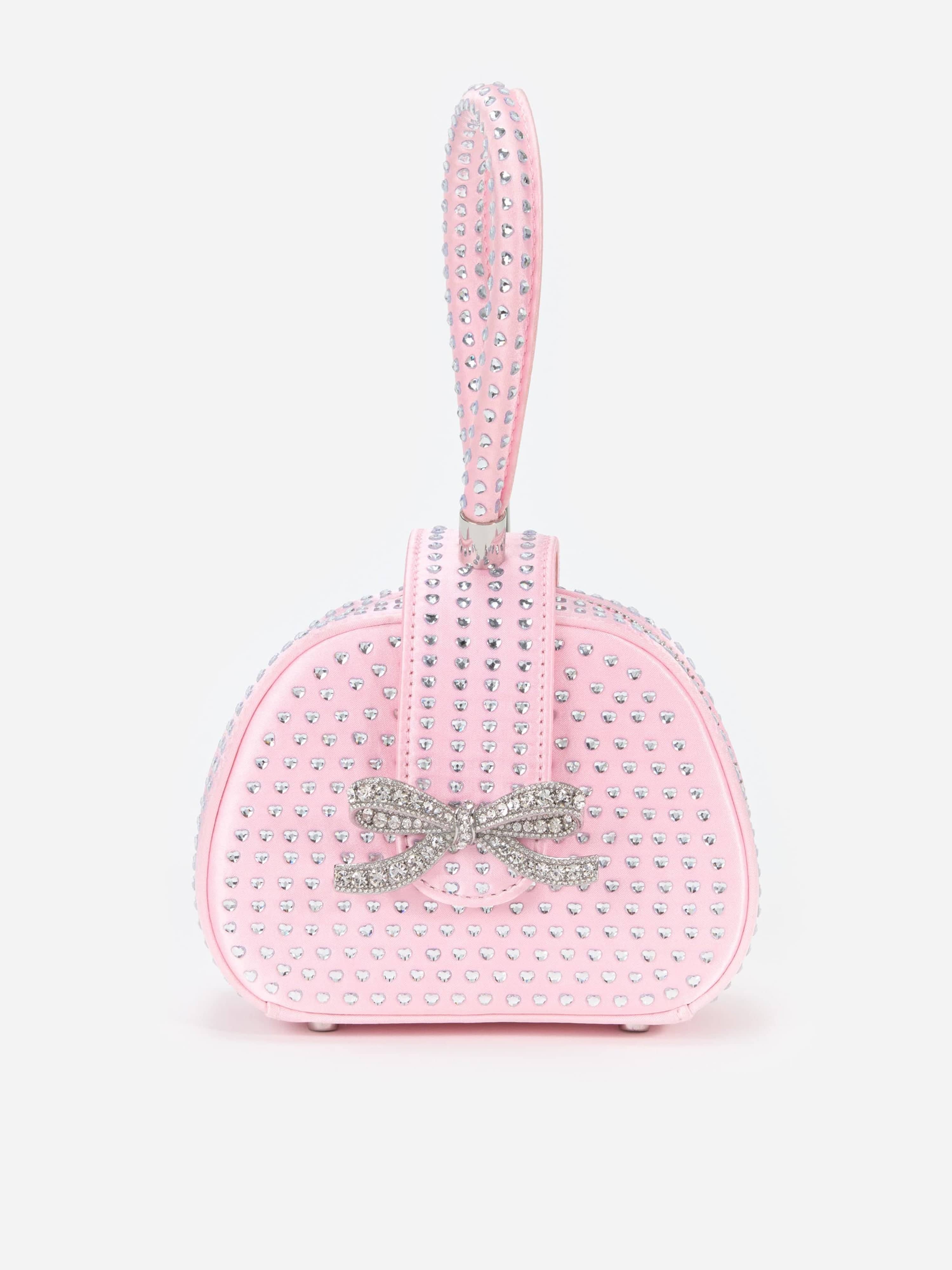 Girls Heart Rhinestone Bag in Pink (15cm) Discount Outlet Store